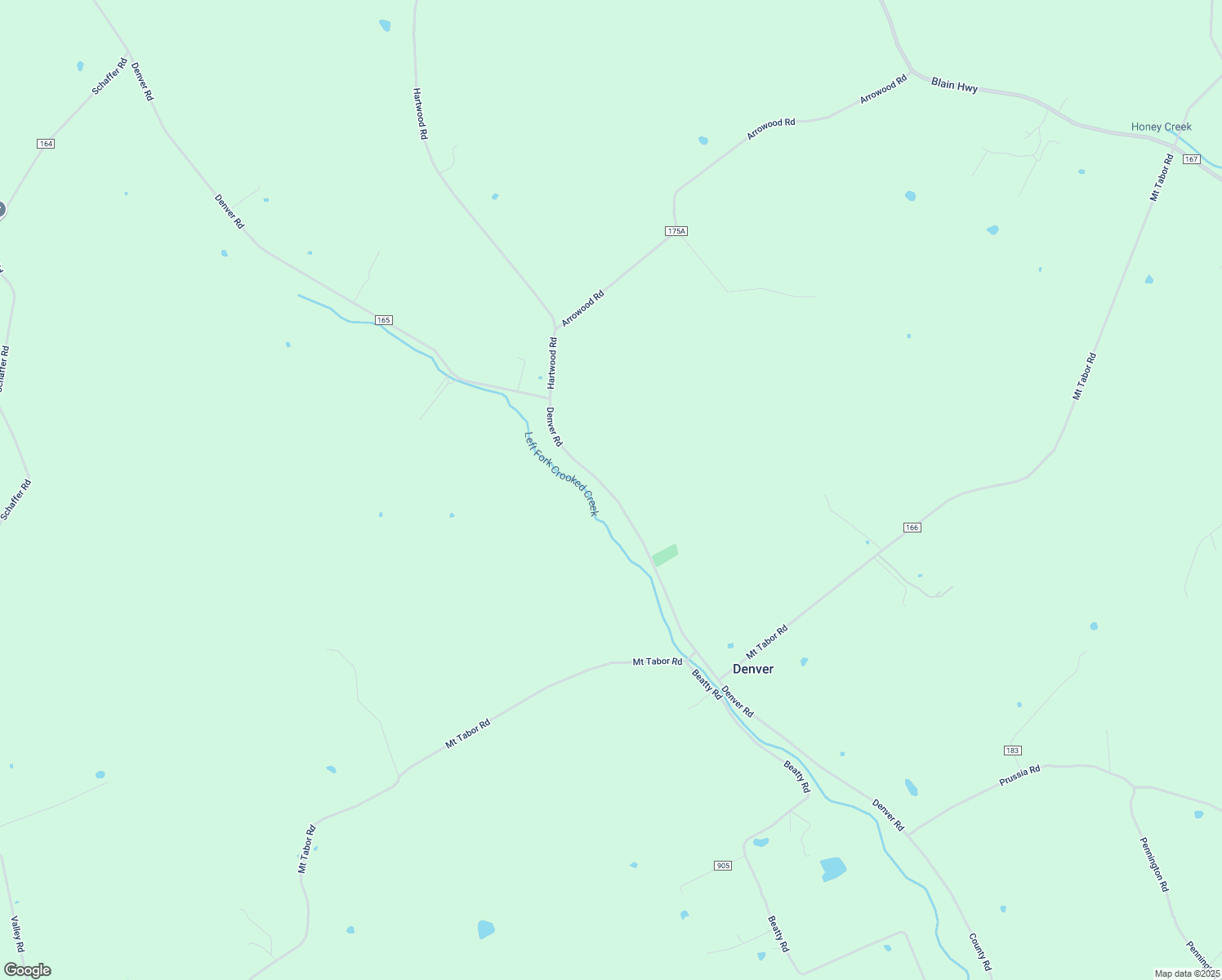 map of restaurants, bars, coffee shops, grocery stores, and more near 6247-6599 Denver Road in Waverly