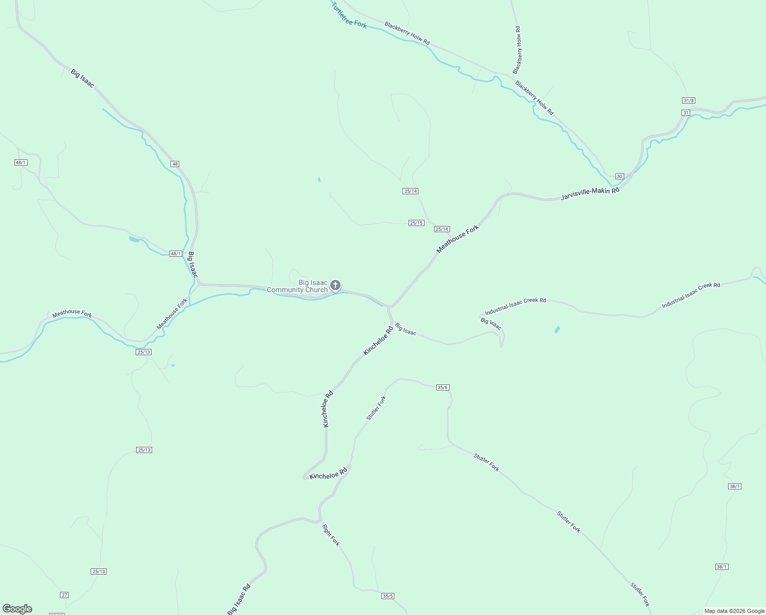 map of restaurants, bars, coffee shops, grocery stores, and more near Kincheloe Road in Jane Lew