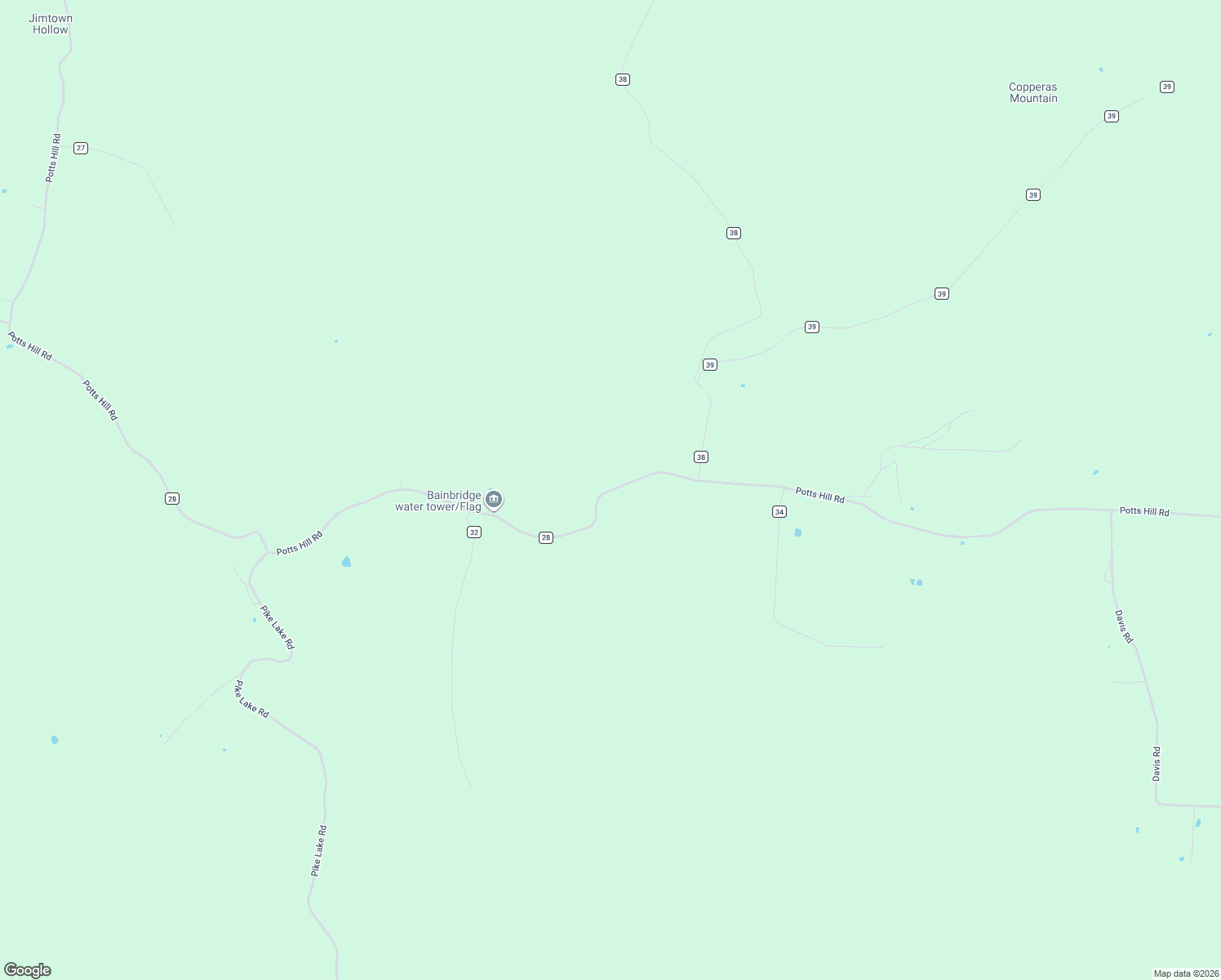 map of restaurants, bars, coffee shops, grocery stores, and more near 4490 Potts Hill Road in Bainbridge