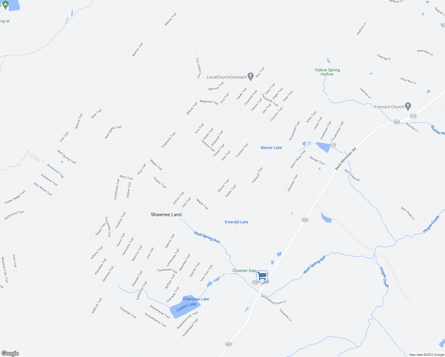 map of restaurants, bars, coffee shops, grocery stores, and more near 212 Beaver Trail in Winchester