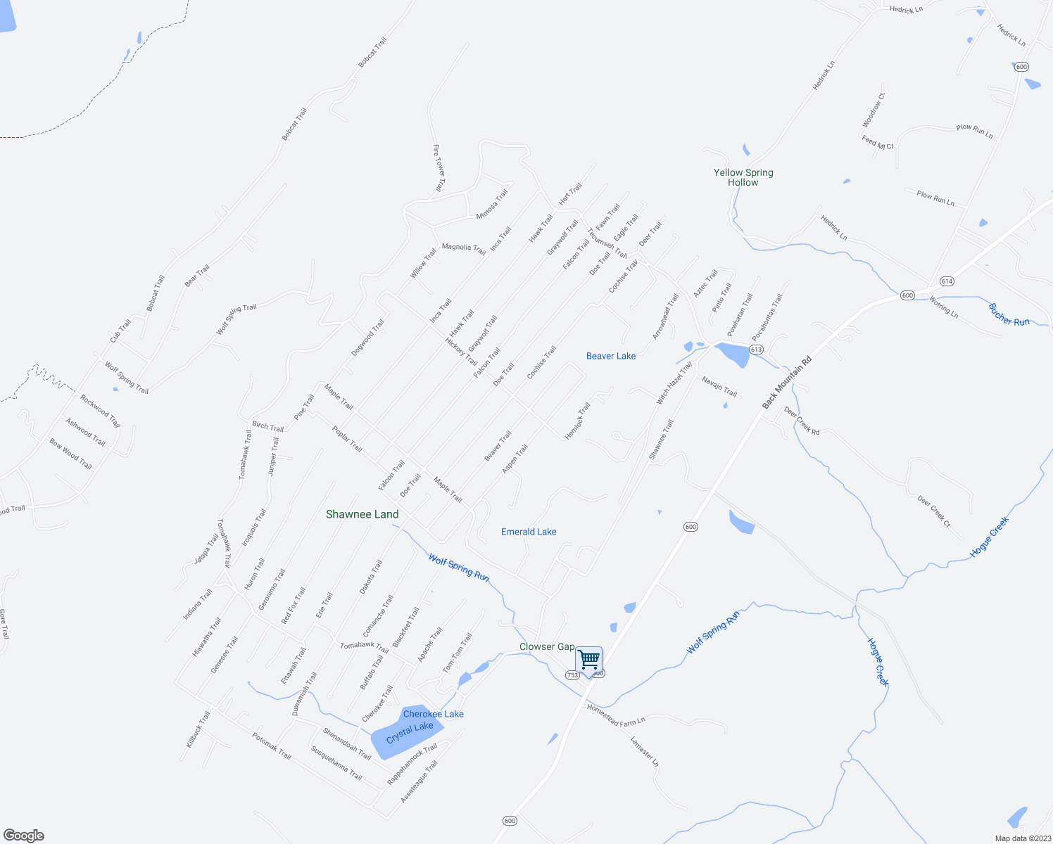 map of restaurants, bars, coffee shops, grocery stores, and more near 203 Beaver Trail in Winchester