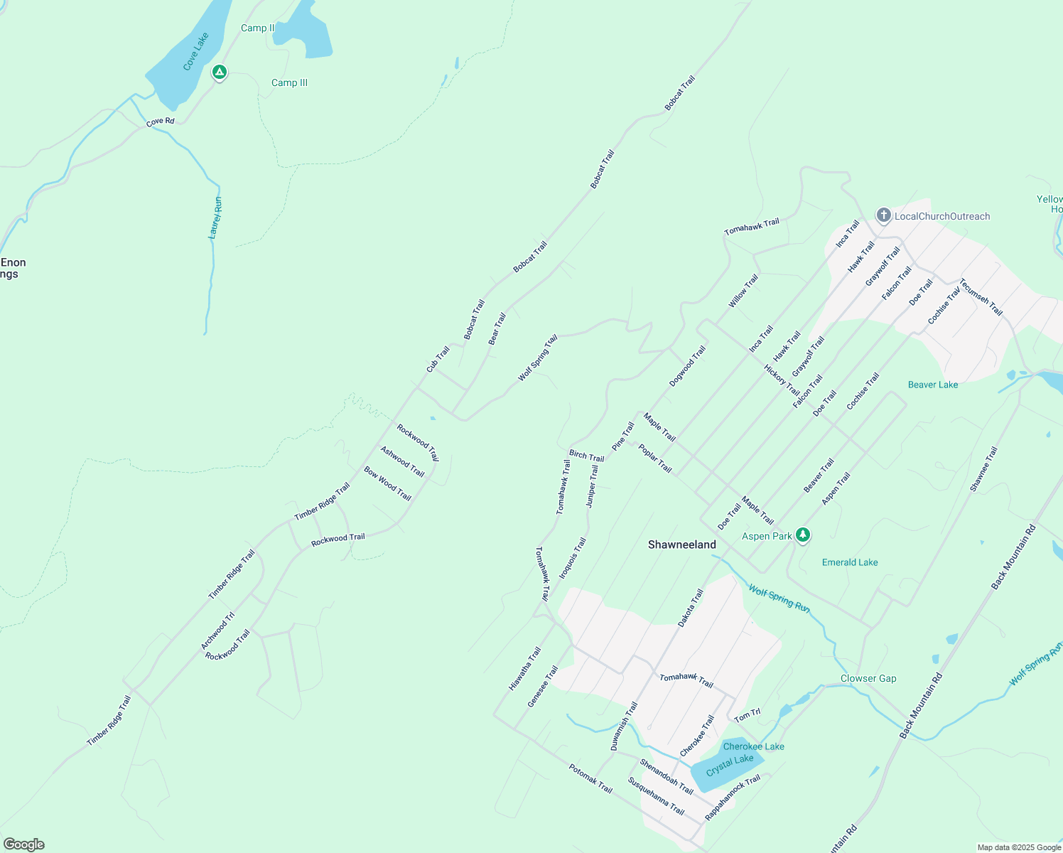 map of restaurants, bars, coffee shops, grocery stores, and more near 202 Birch Trail in Winchester