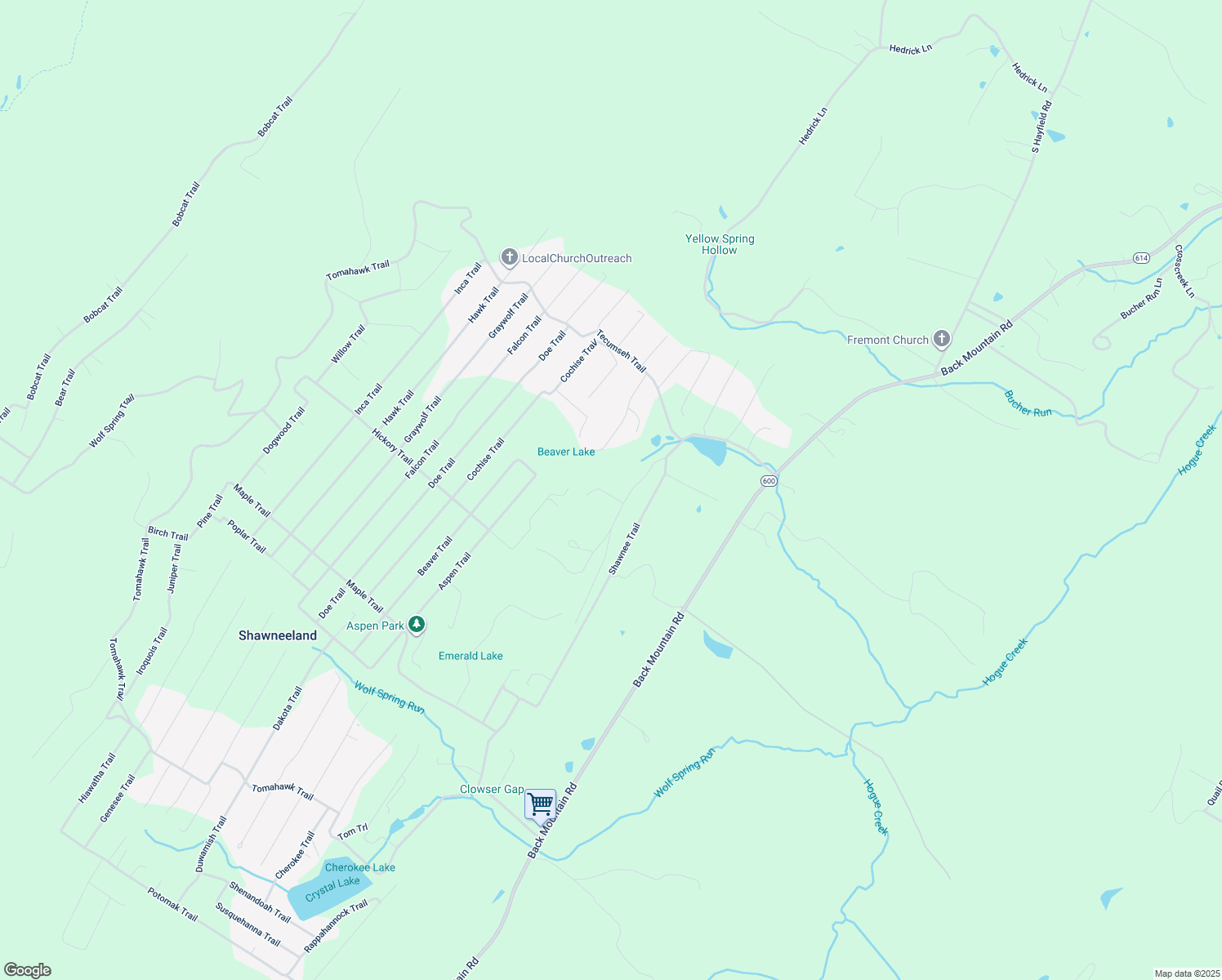 map of restaurants, bars, coffee shops, grocery stores, and more near 172 Witch Hazel Trail in Winchester