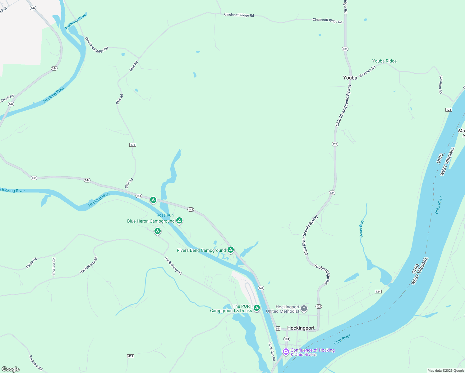 map of restaurants, bars, coffee shops, grocery stores, and more near in Hockingport