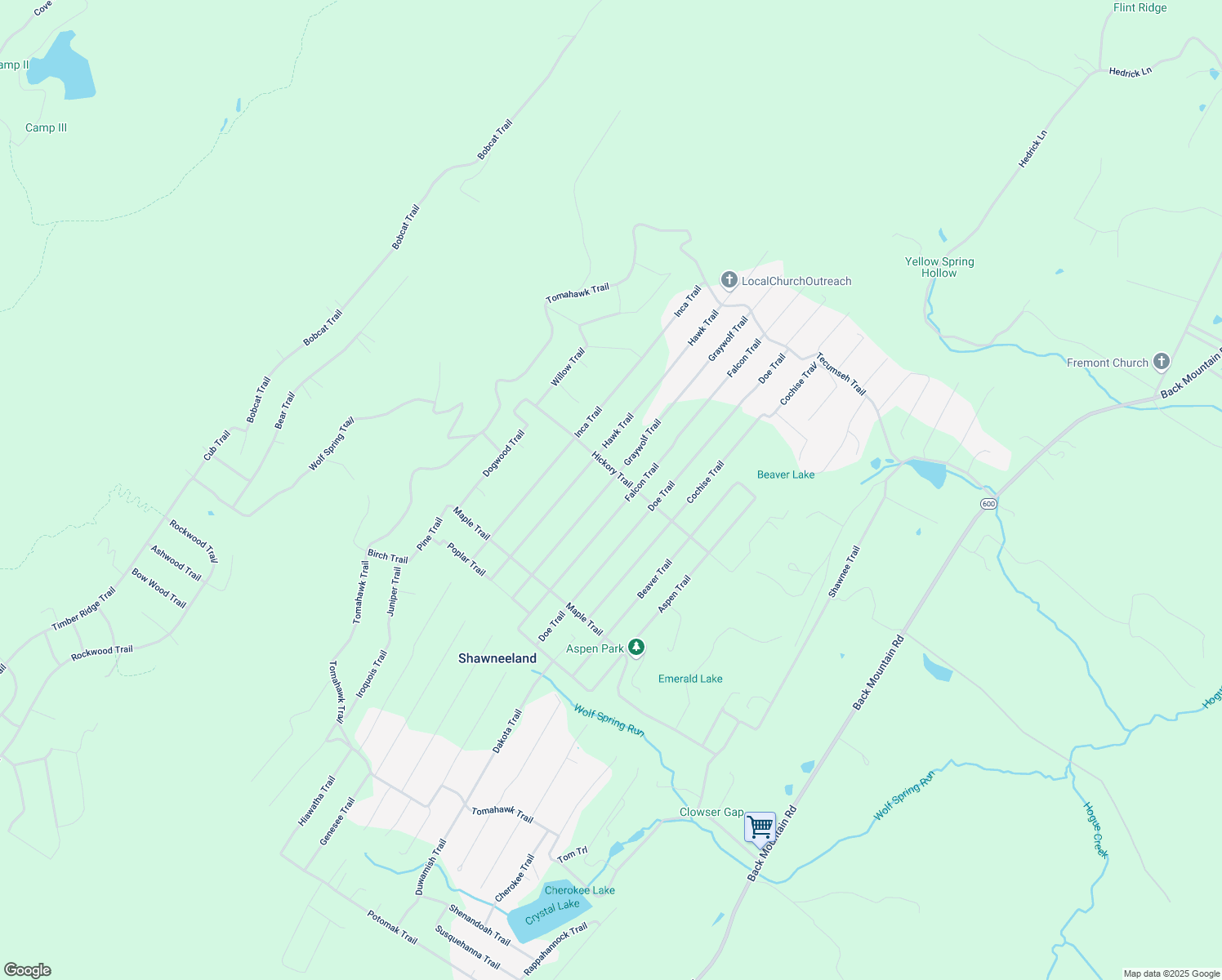 map of restaurants, bars, coffee shops, grocery stores, and more near 205 Graywolf Trail in Winchester