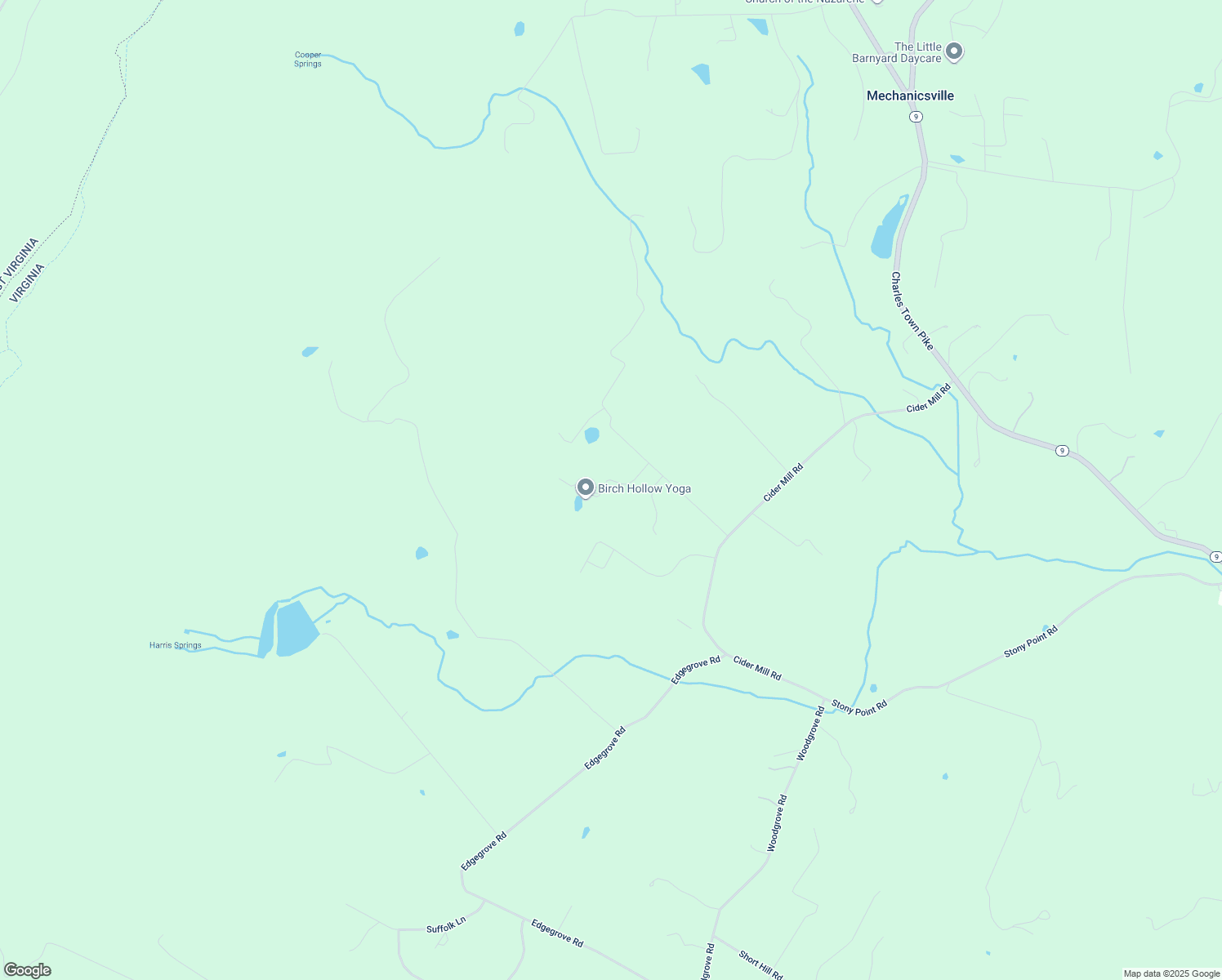 map of restaurants, bars, coffee shops, grocery stores, and more near 14955 Neer Lane in Purcellville
