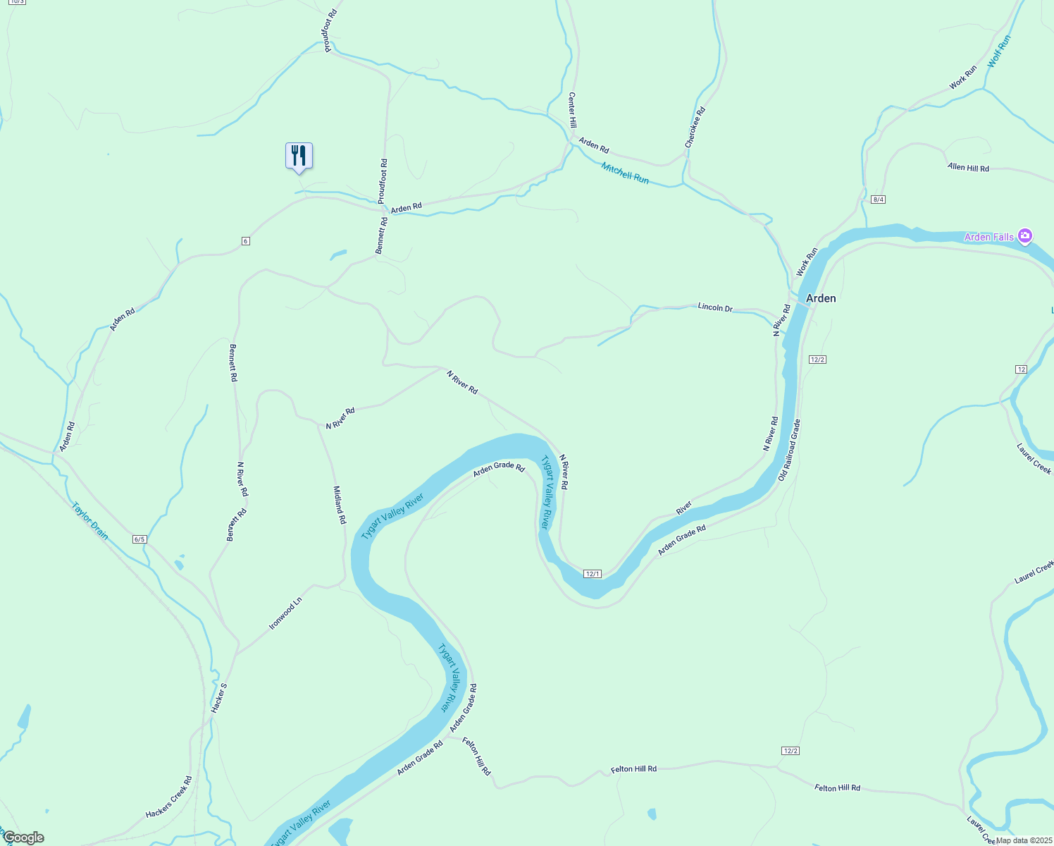 map of restaurants, bars, coffee shops, grocery stores, and more near River Street in Philippi
