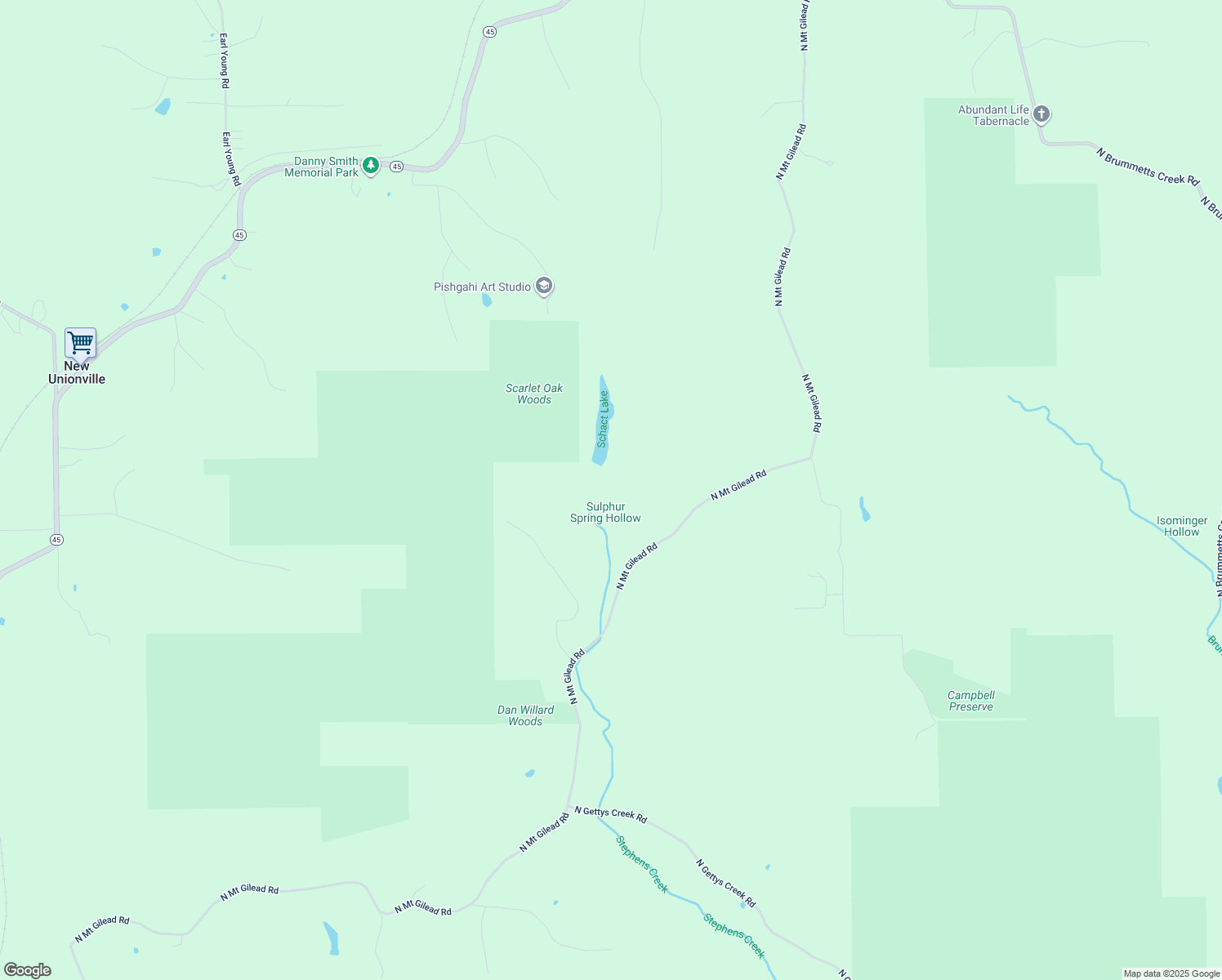 map of restaurants, bars, coffee shops, grocery stores, and more near 3363 North Mount Gilead Road in Bloomington