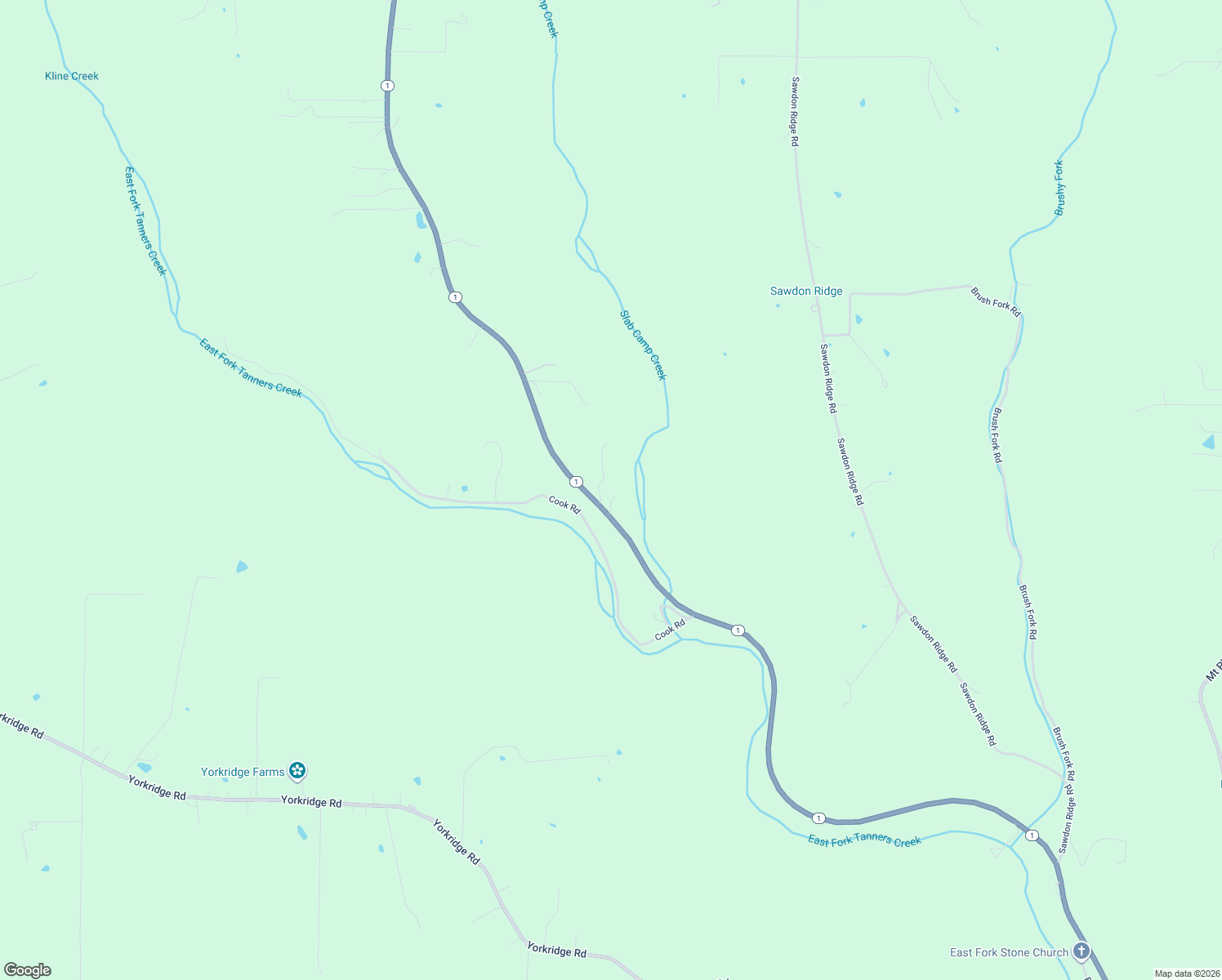 map of restaurants, bars, coffee shops, grocery stores, and more near 23188 Indiana 1 in Guilford