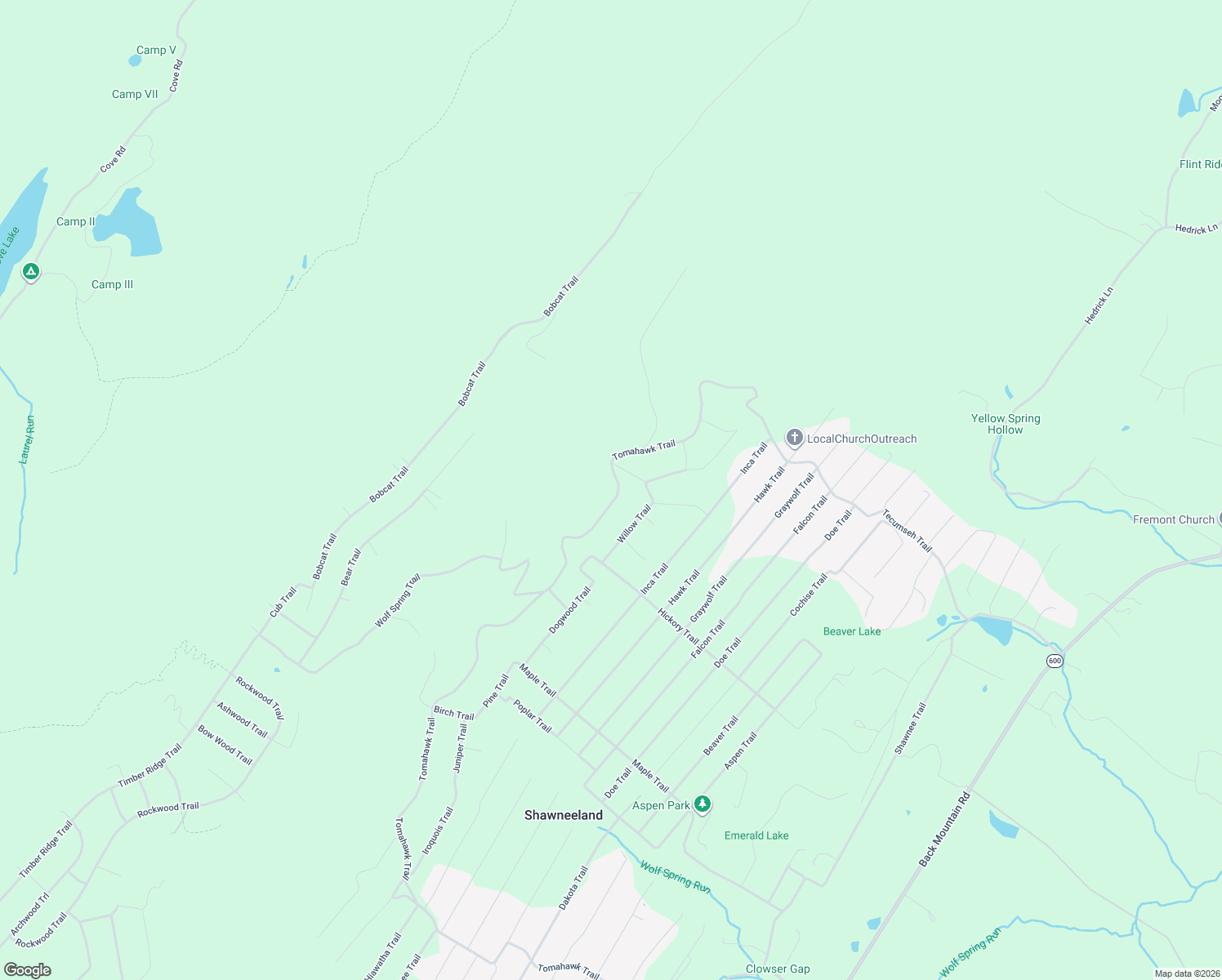 map of restaurants, bars, coffee shops, grocery stores, and more near 1617 Tomahawk Trail in Winchester