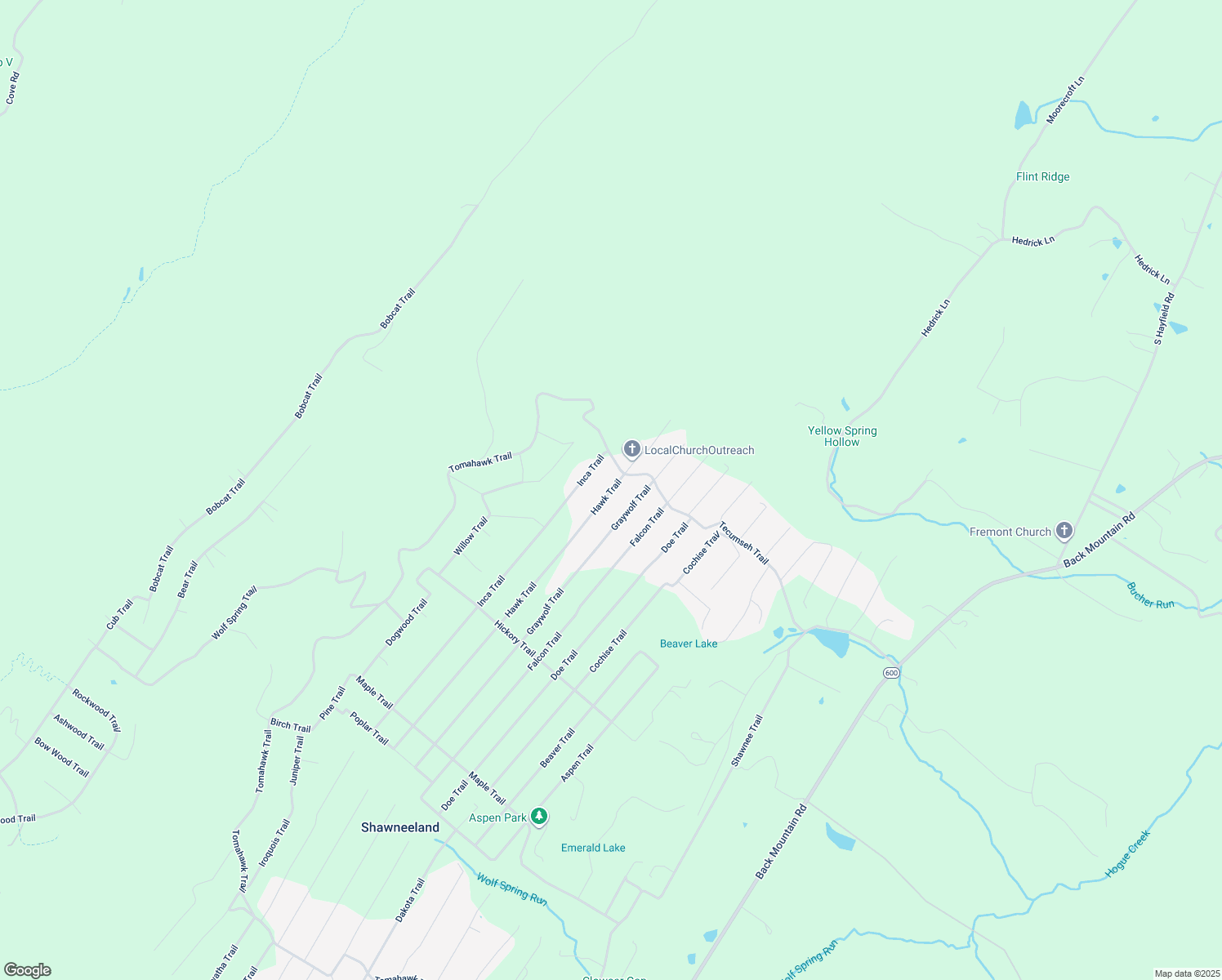 map of restaurants, bars, coffee shops, grocery stores, and more near 108 Hawk Trail in Winchester