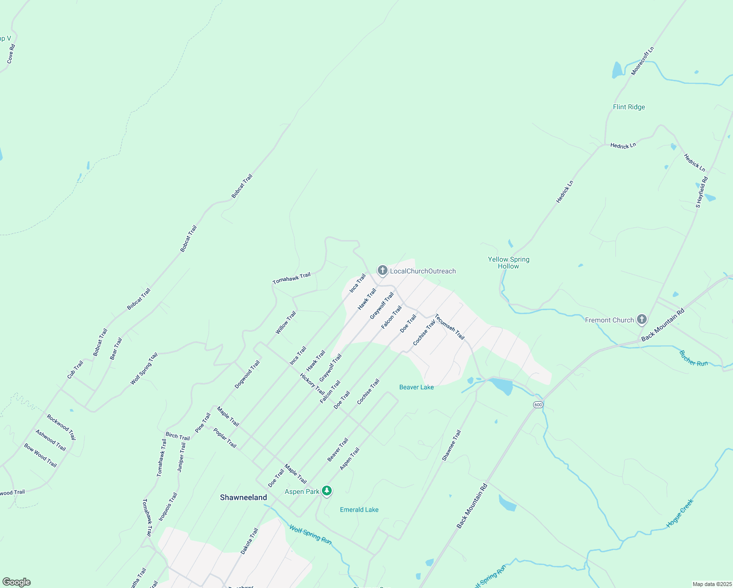 map of restaurants, bars, coffee shops, grocery stores, and more near 108 Hawk Trail in Winchester
