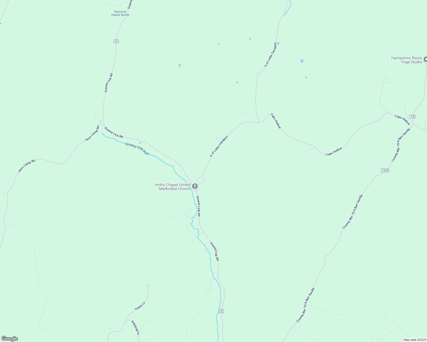 map of restaurants, bars, coffee shops, grocery stores, and more near 7955 South Fork Little Cacapon Road in Rio