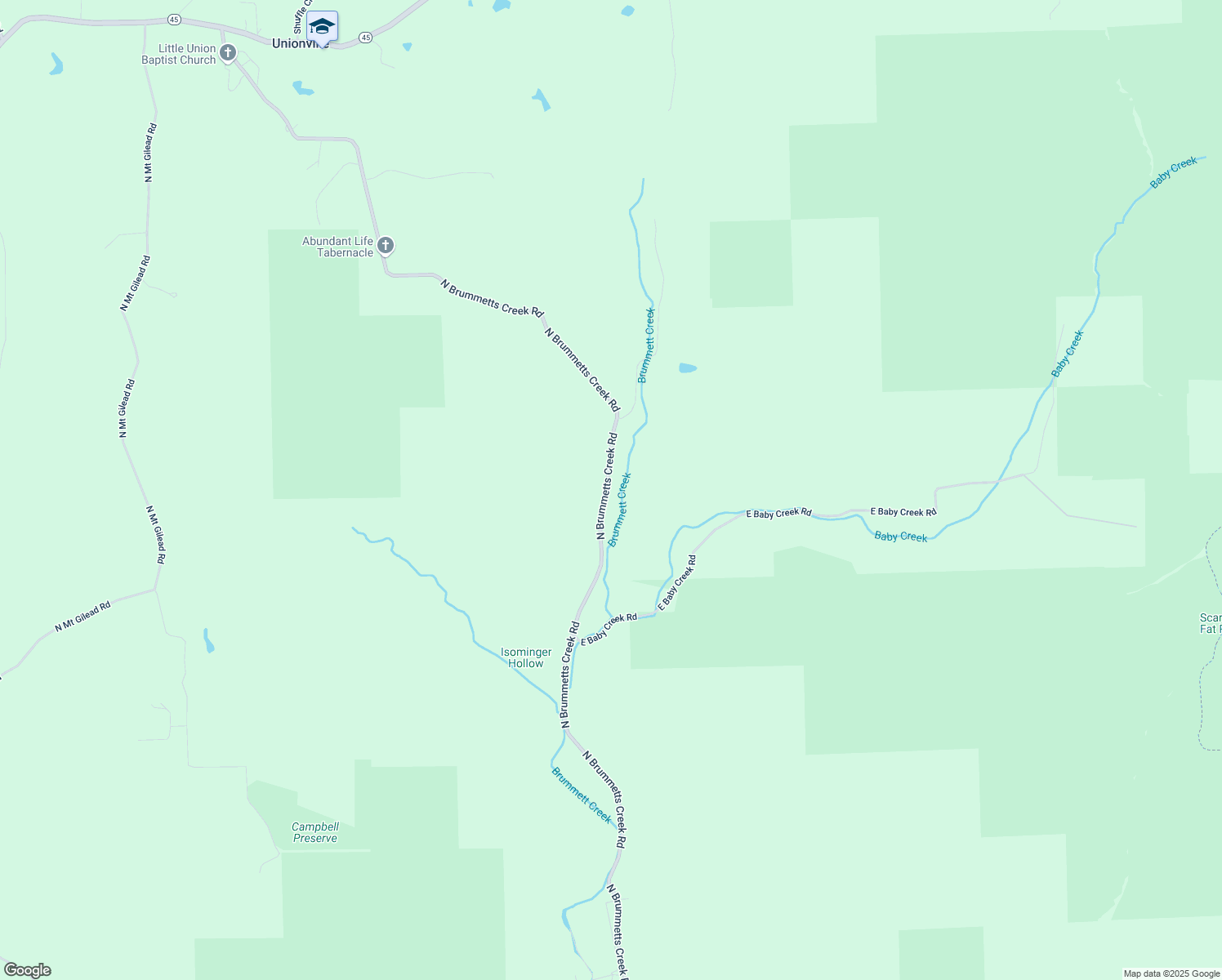 map of restaurants, bars, coffee shops, grocery stores, and more near 4462 North Brummetts Creek Road in Bloomington
