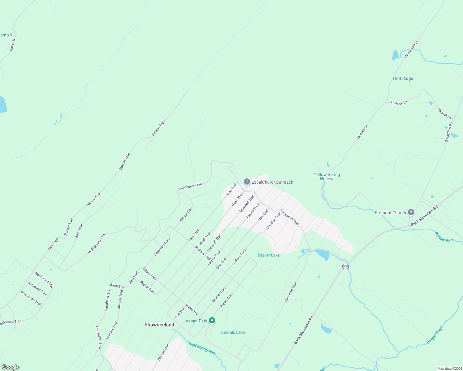 map of restaurants, bars, coffee shops, grocery stores, and more near 104 Inca Trail in Winchester