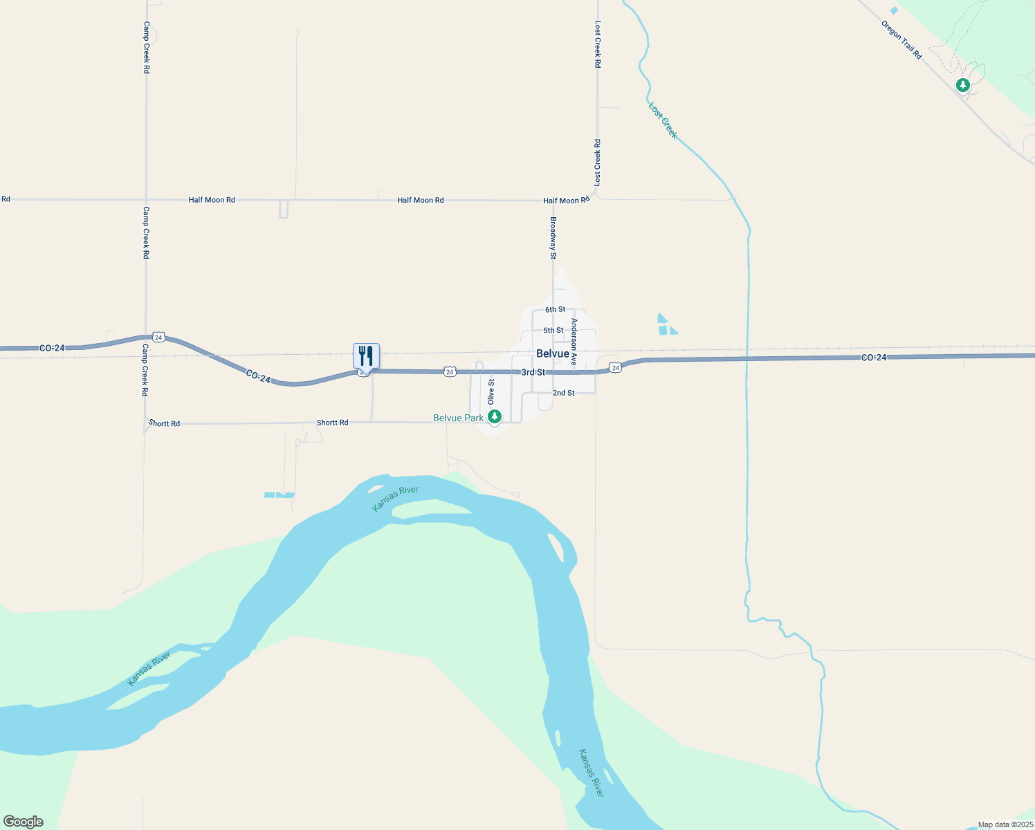 map of restaurants, bars, coffee shops, grocery stores, and more near 412 Shortt Road in Belvue