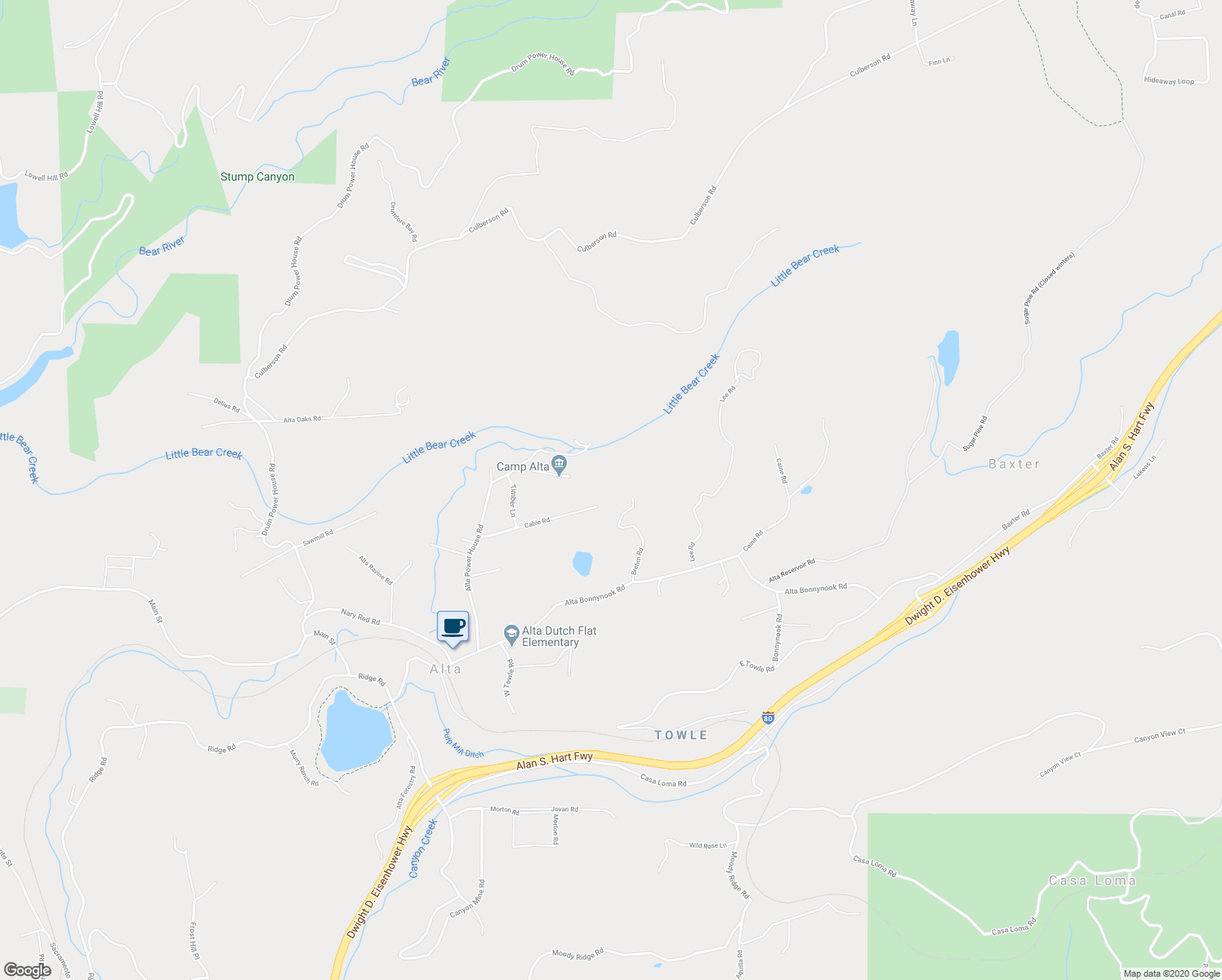 map of restaurants, bars, coffee shops, grocery stores, and more near 527 Brehm Road in Alta