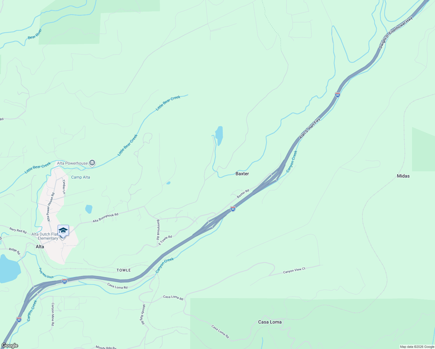 map of restaurants, bars, coffee shops, grocery stores, and more near 760 Alta Reservoir Road in Alta