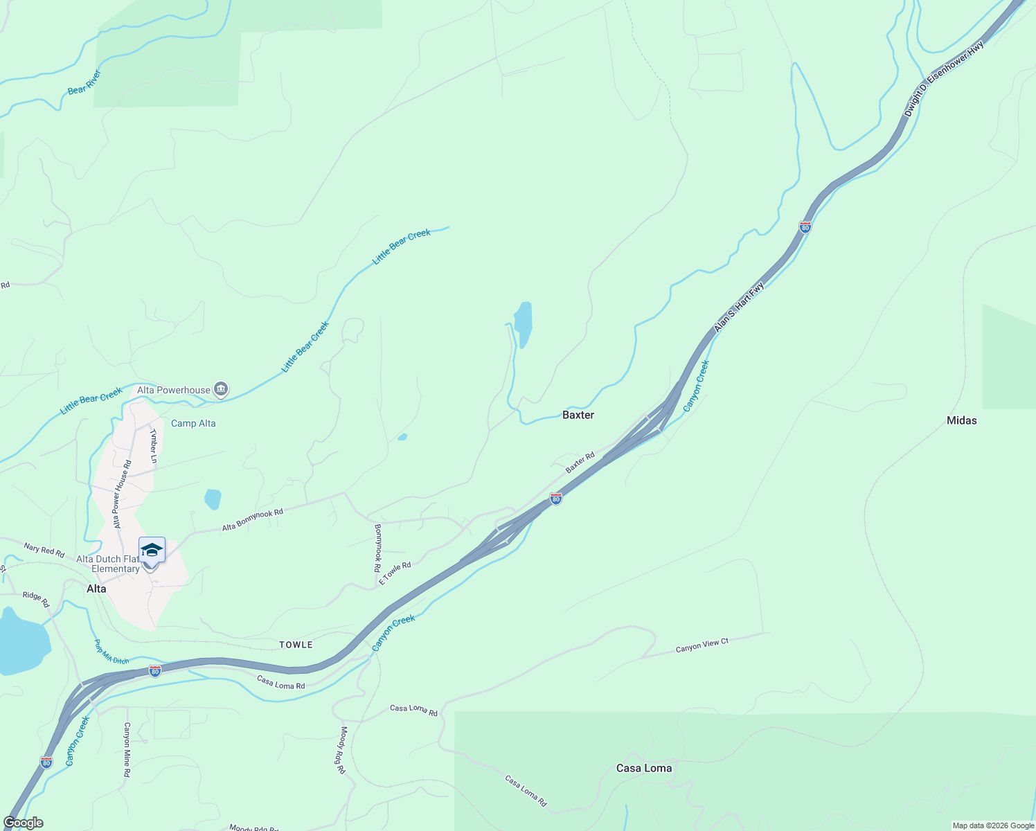 map of restaurants, bars, coffee shops, grocery stores, and more near 760 Alta Reservoir Road in Alta