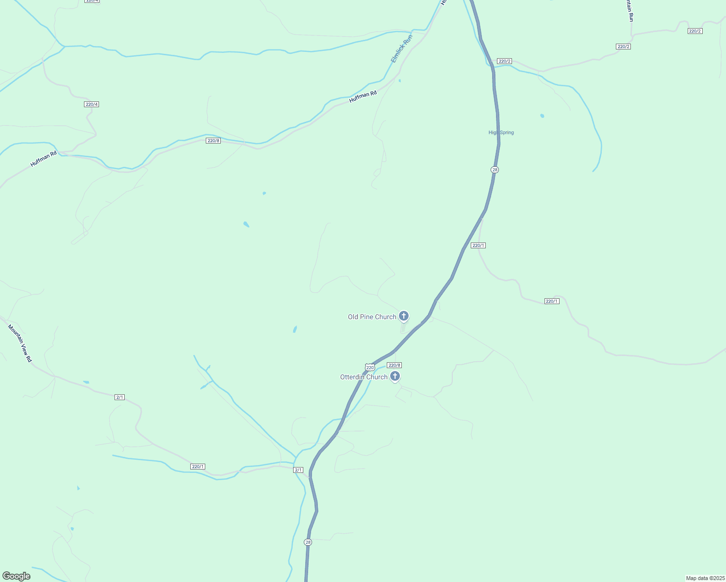 map of restaurants, bars, coffee shops, grocery stores, and more near Old Pine Church Road in Hampshire County