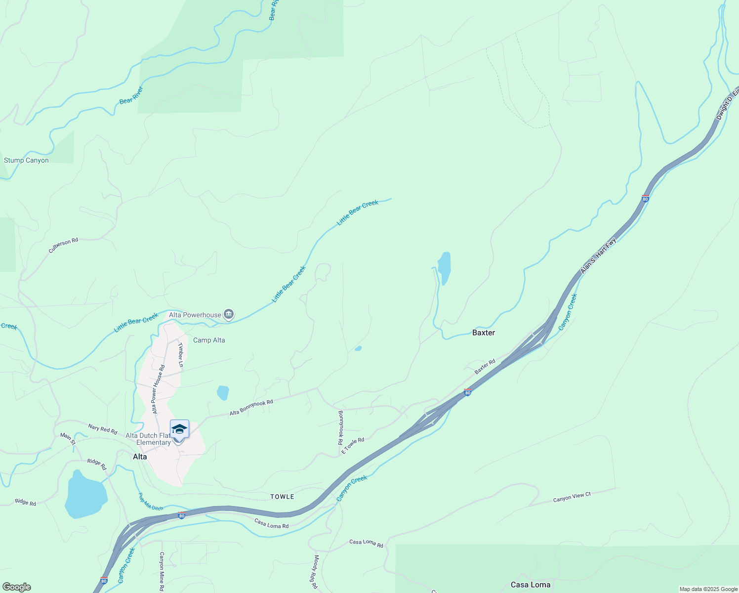 map of restaurants, bars, coffee shops, grocery stores, and more near 530 Caine Road in Alta