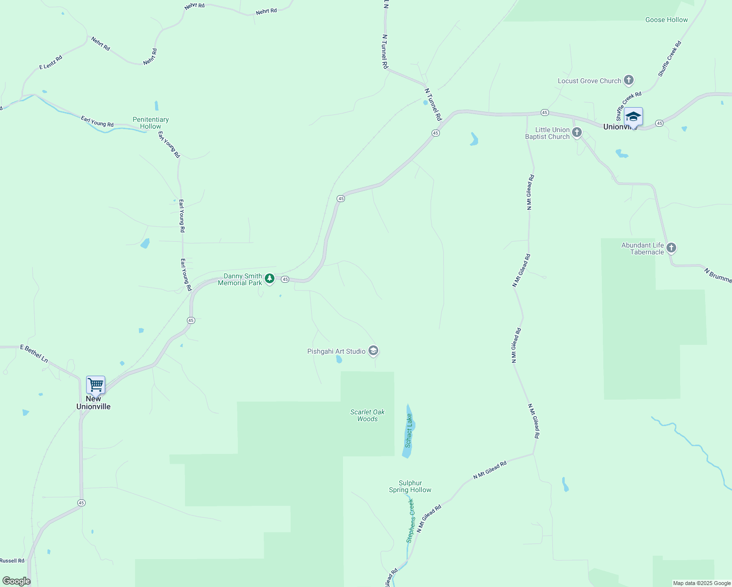 map of restaurants, bars, coffee shops, grocery stores, and more near 6416 East Cox Drive in Bloomington