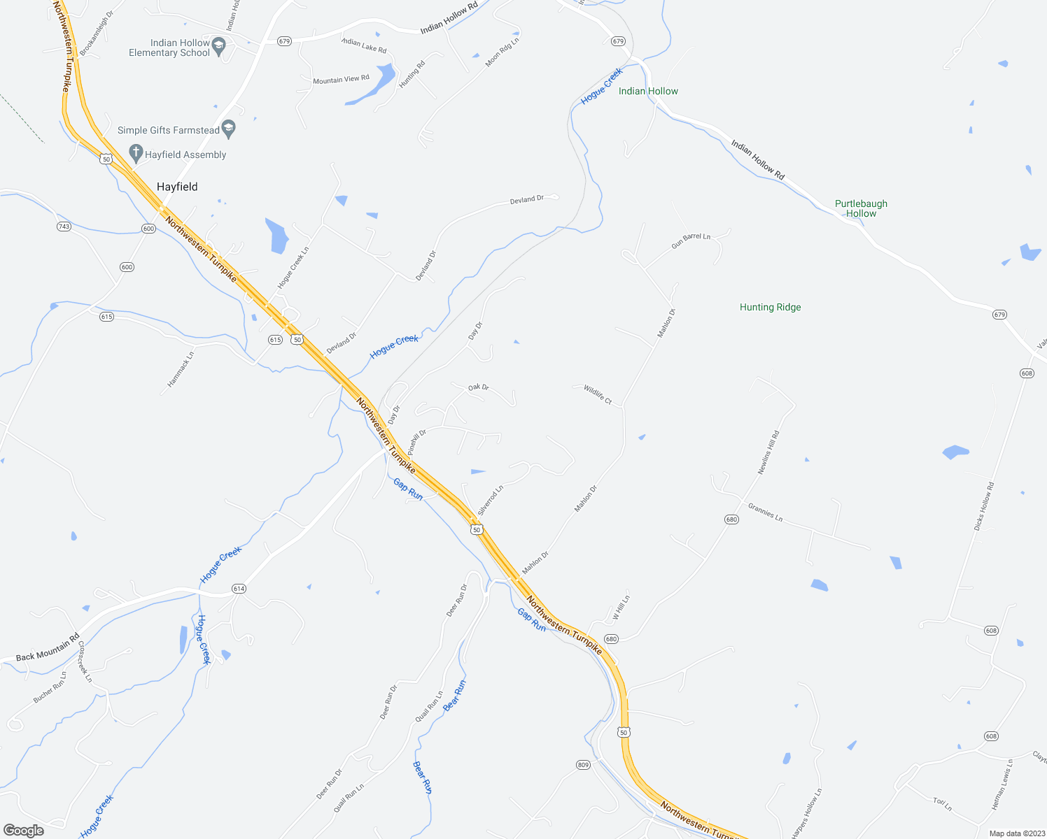 map of restaurants, bars, coffee shops, grocery stores, and more near 275 Pinehill Drive in Winchester