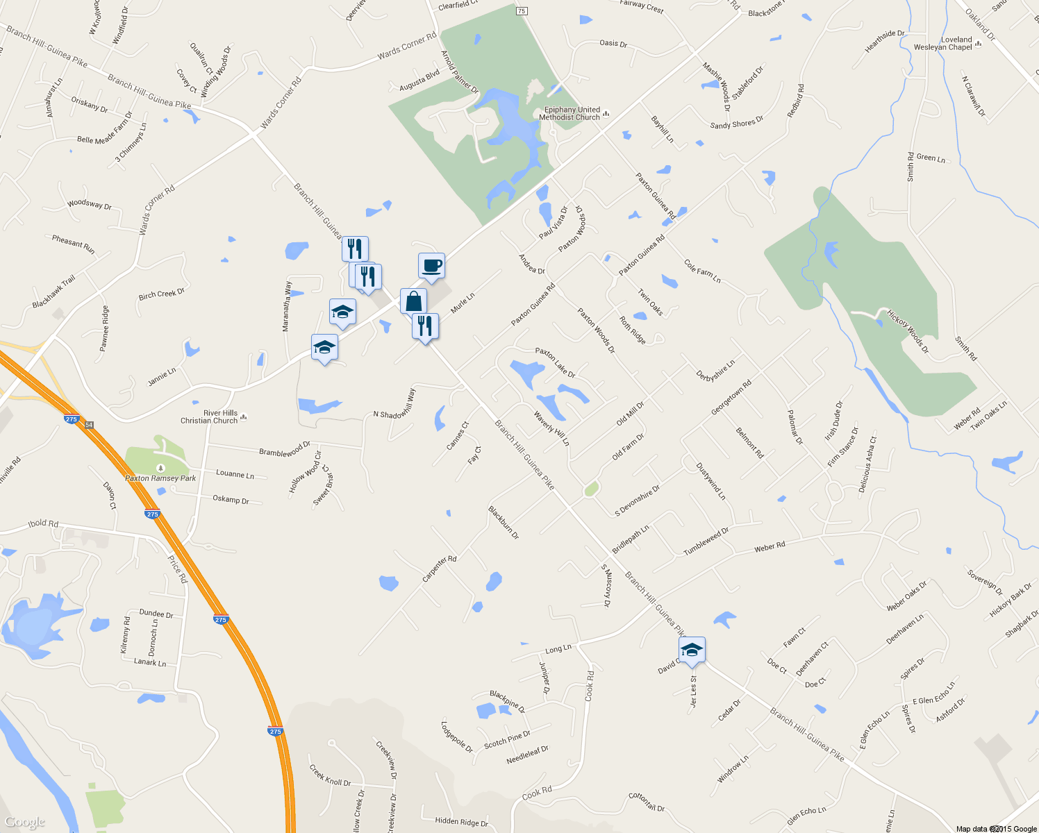 map of restaurants, bars, coffee shops, grocery stores, and more near 1130 Windsail Cove in Loveland