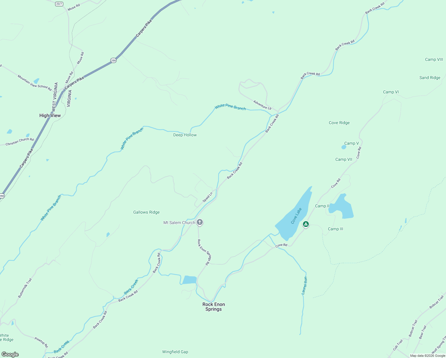 map of restaurants, bars, coffee shops, grocery stores, and more near 1901-2143 Back Creek Road in Frederick
