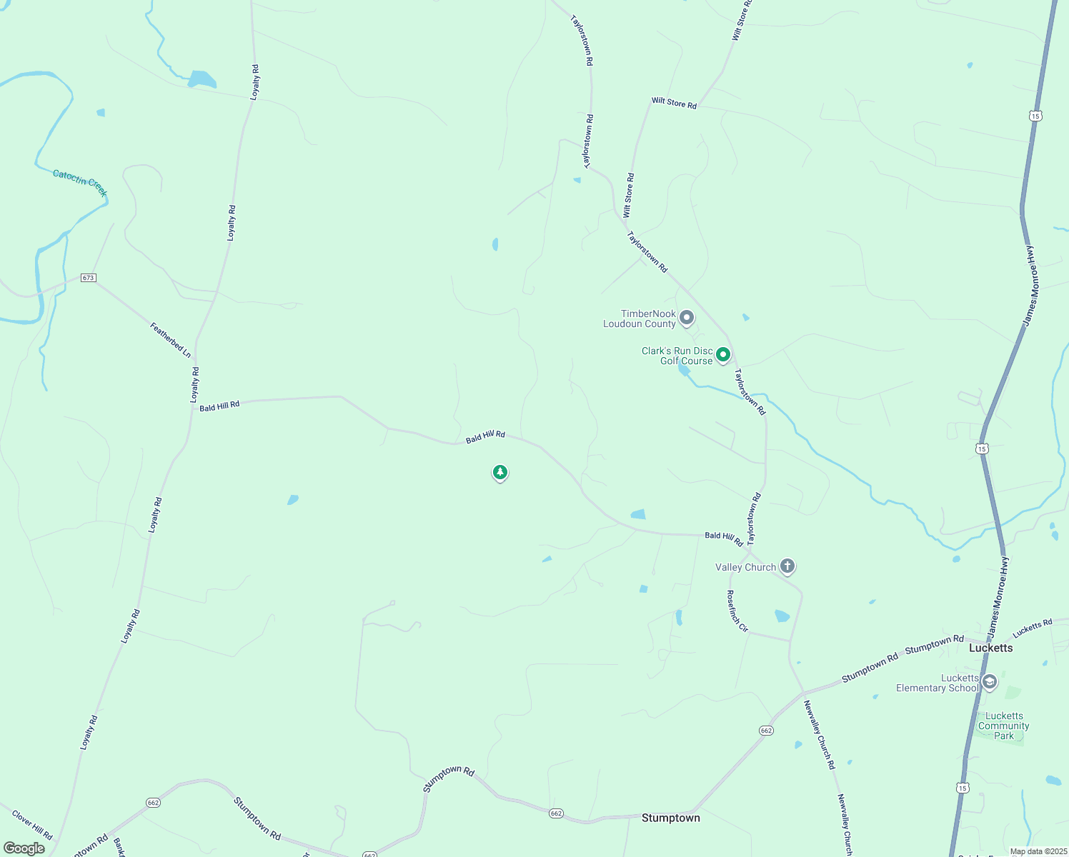 map of restaurants, bars, coffee shops, grocery stores, and more near 41746 Bald Hill Rd in Leesburg