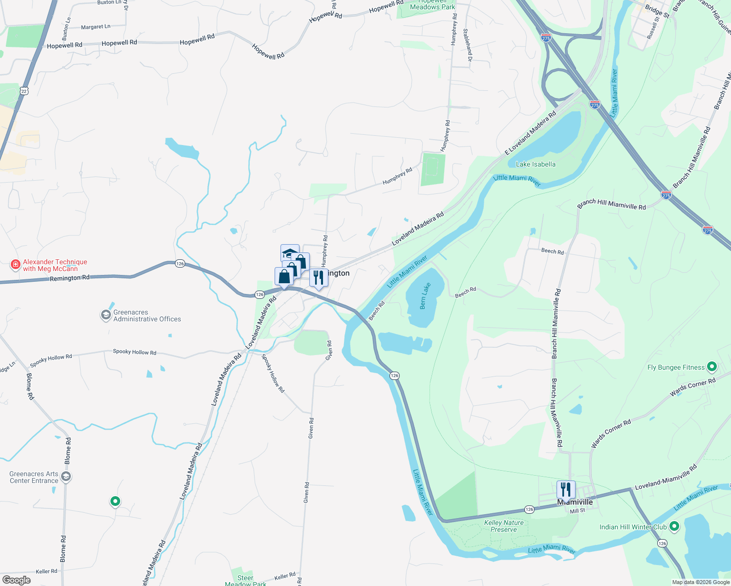 map of restaurants, bars, coffee shops, grocery stores, and more near 9042 Link Road in Loveland