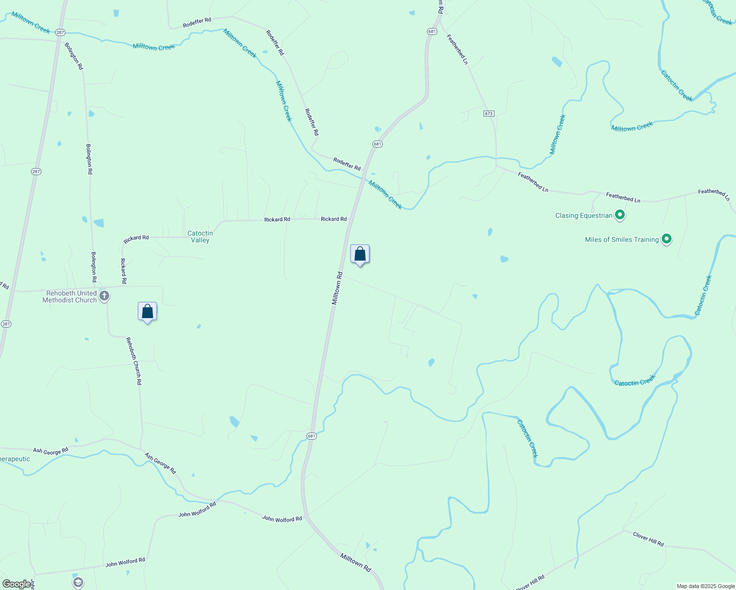 map of restaurants, bars, coffee shops, grocery stores, and more near 39721 Rocky Lane in Lovettsville