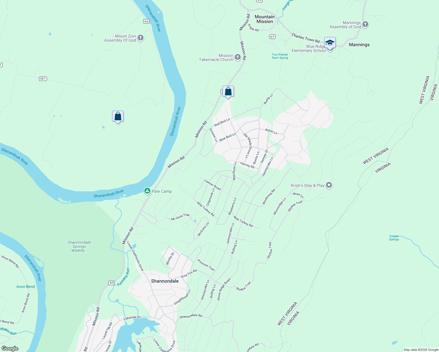 map of restaurants, bars, coffee shops, grocery stores, and more near 136 Wild Hare Road in Harpers Ferry