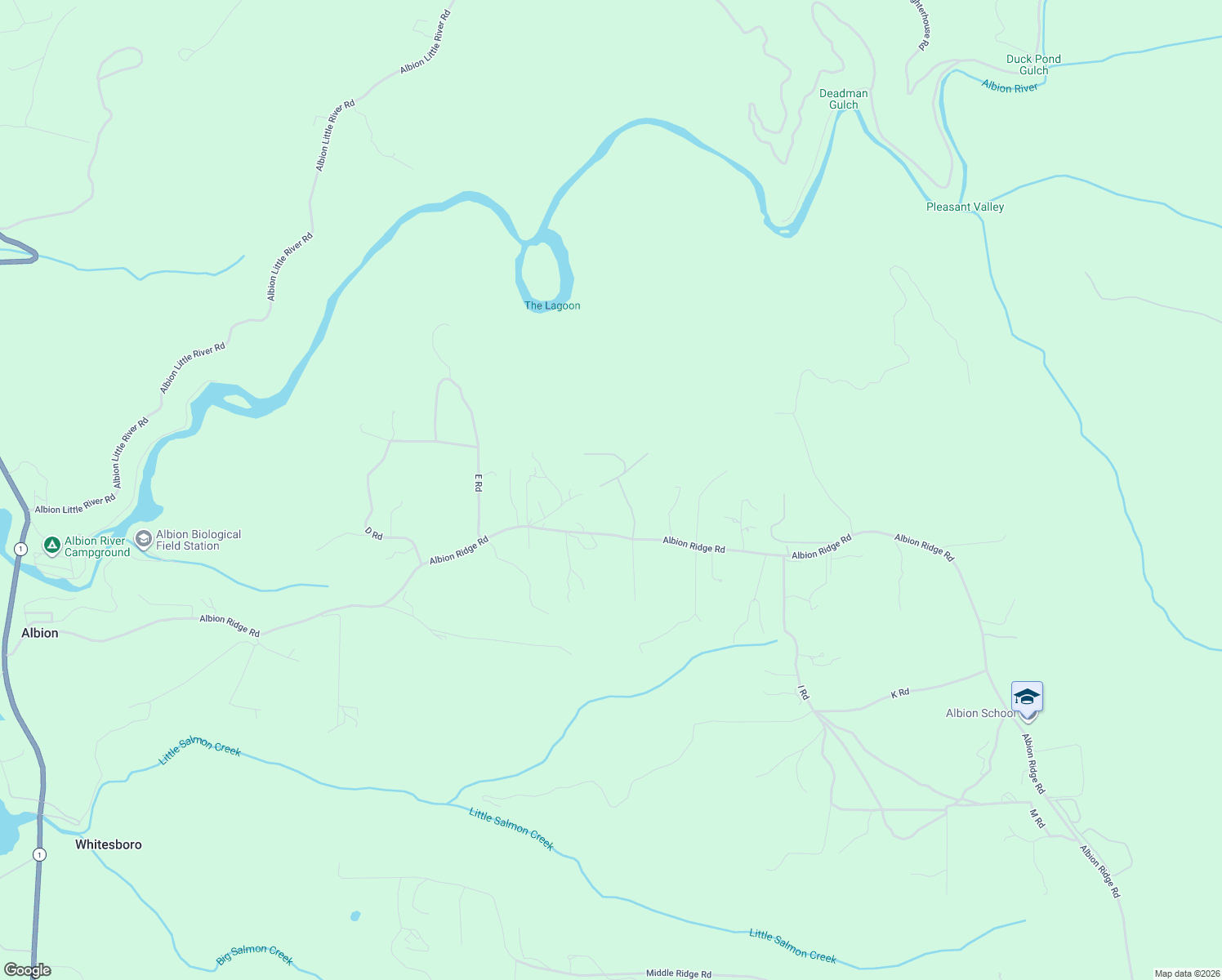 map of restaurants, bars, coffee shops, grocery stores, and more near G Road in Albion