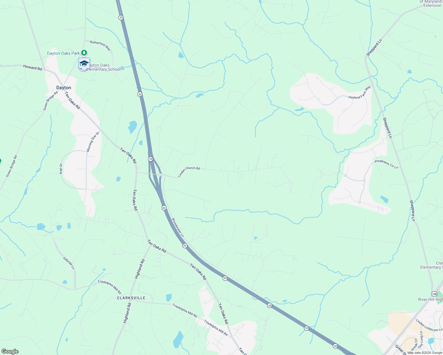 map of restaurants, bars, coffee shops, grocery stores, and more near 12975 Linden Church Road in Clarksville