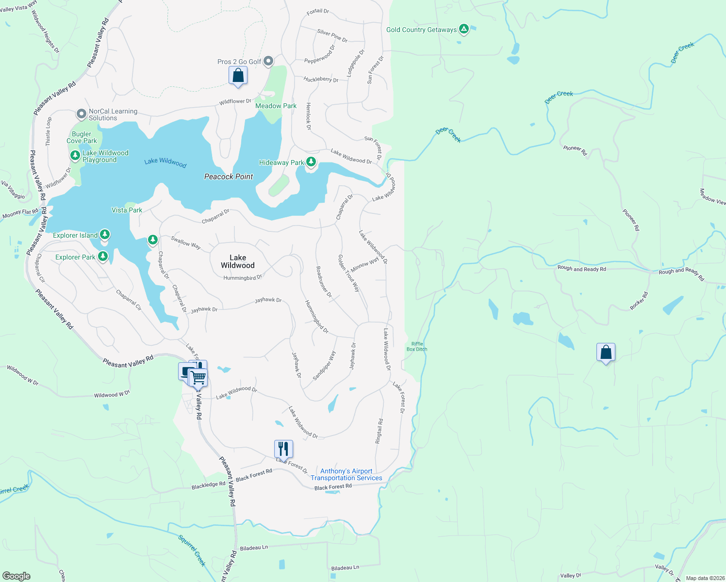 map of restaurants, bars, coffee shops, grocery stores, and more near 12771 Greenbrook Loop in Penn Valley