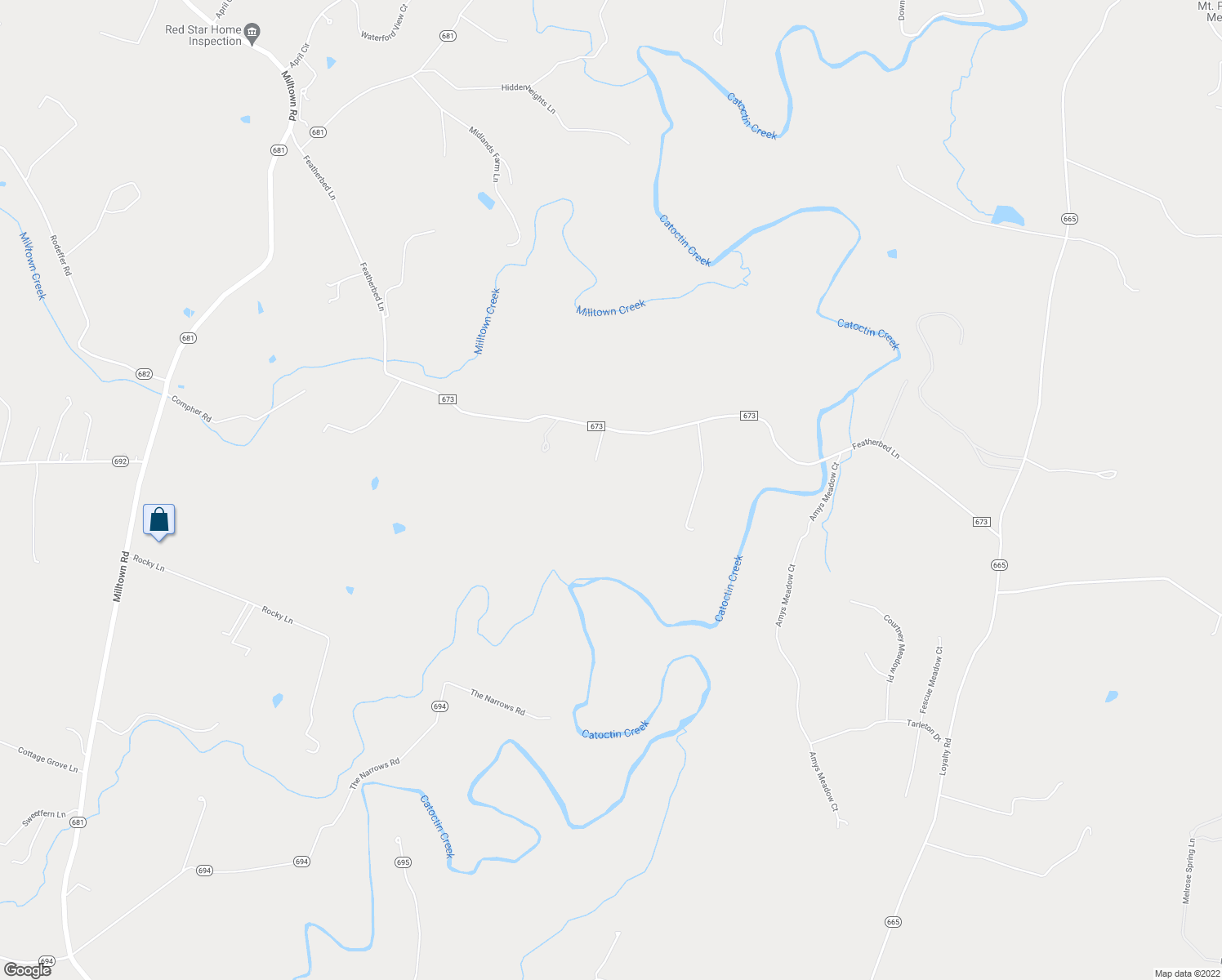 map of restaurants, bars, coffee shops, grocery stores, and more near 40489 Featherbed Lane in Lovettsville