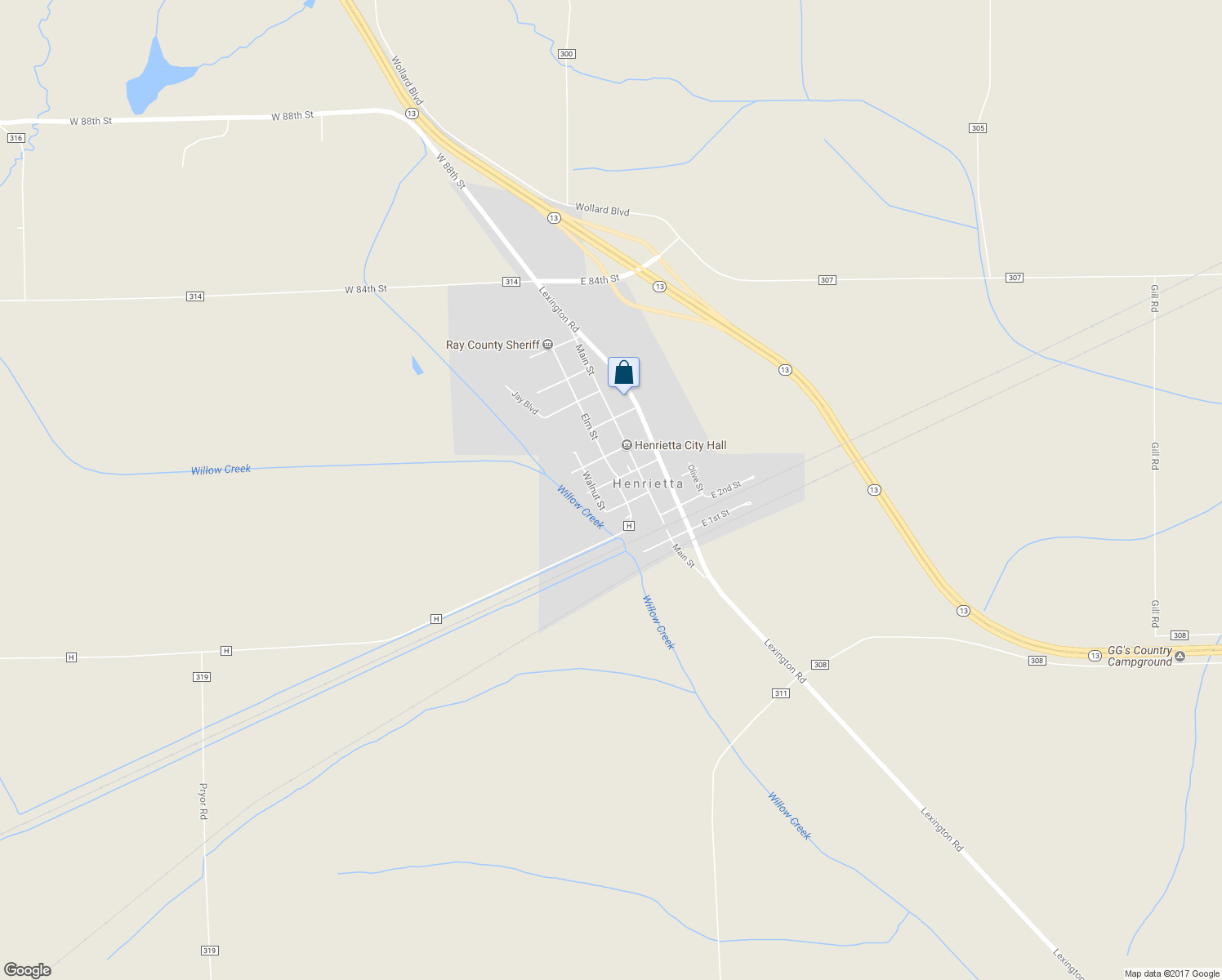 map of restaurants, bars, coffee shops, grocery stores, and more near 203 West 4th Street in Henrietta