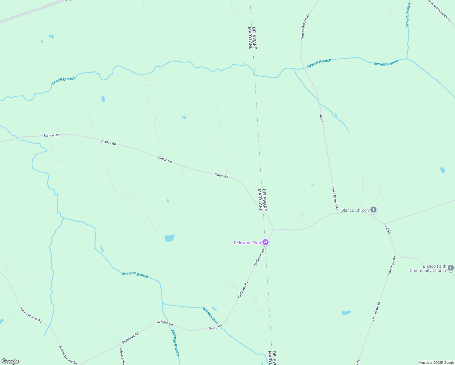 map of restaurants, bars, coffee shops, grocery stores, and more near 1500 Blanco Road in Millington