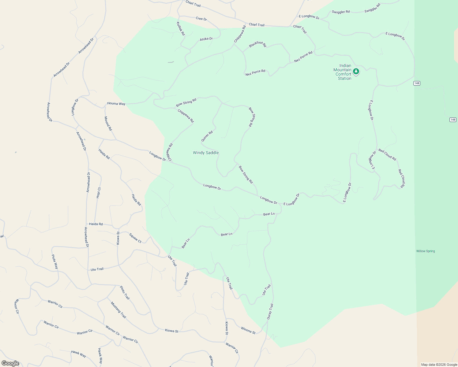 map of restaurants, bars, coffee shops, grocery stores, and more near 534 Longbow Drive in Fairplay