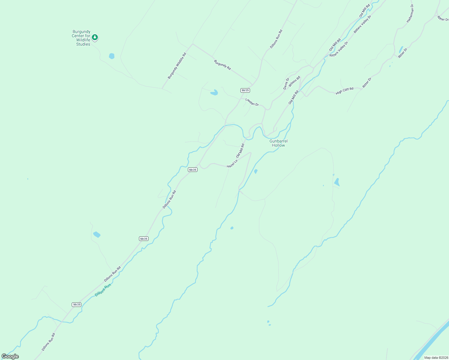 map of restaurants, bars, coffee shops, grocery stores, and more near 153 Oxbow Lane in Capon Bridge