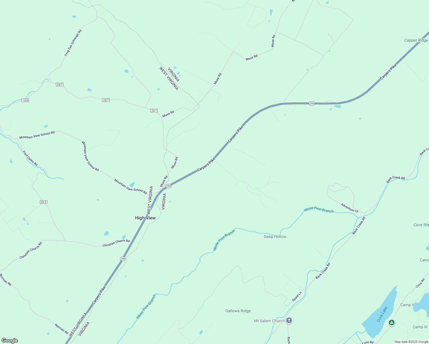 map of restaurants, bars, coffee shops, grocery stores, and more near 140 Cline Drive in Gore