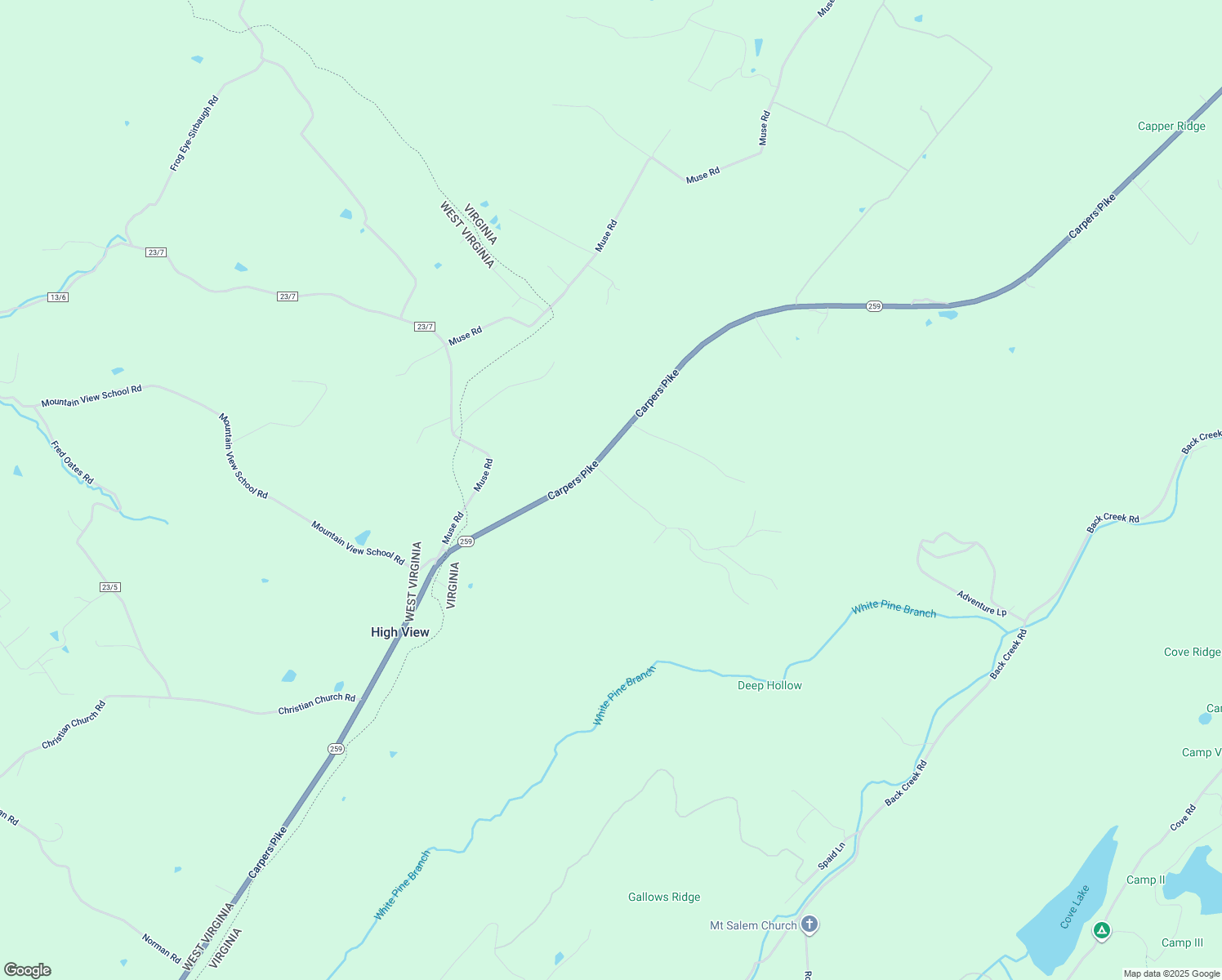 map of restaurants, bars, coffee shops, grocery stores, and more near 140 Cline Drive in Gore