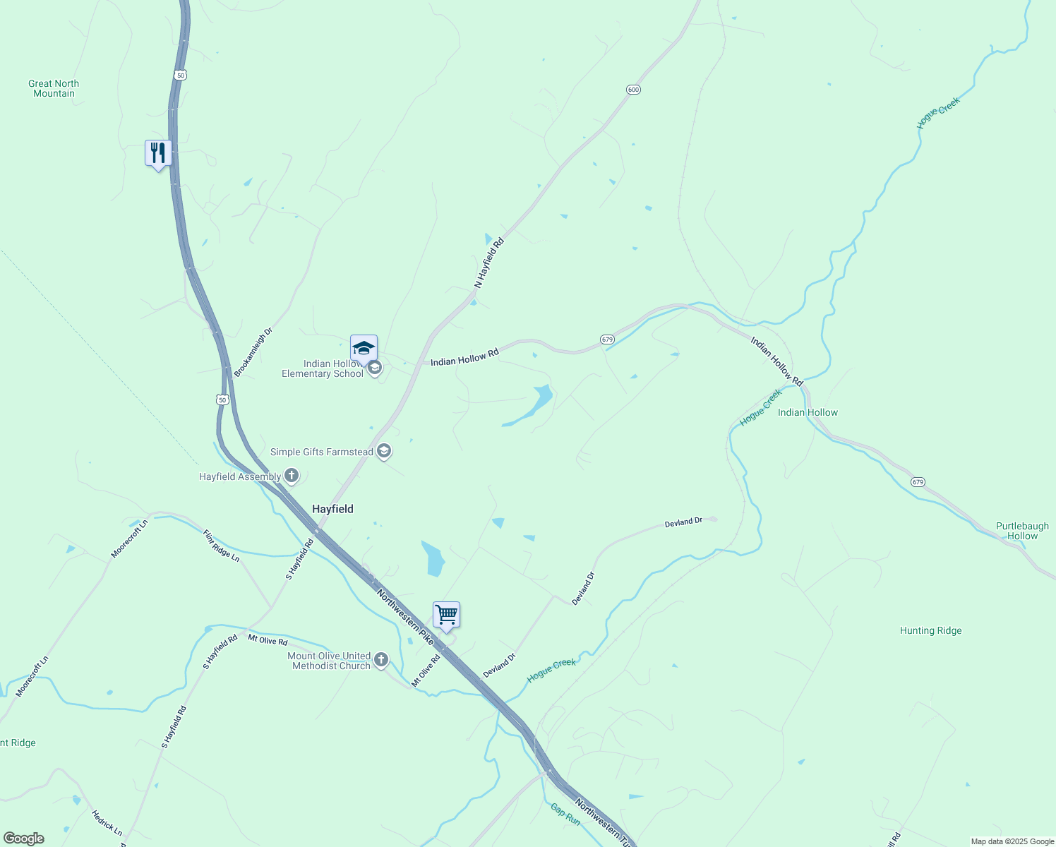 map of restaurants, bars, coffee shops, grocery stores, and more near 335 Hunting Road in Winchester