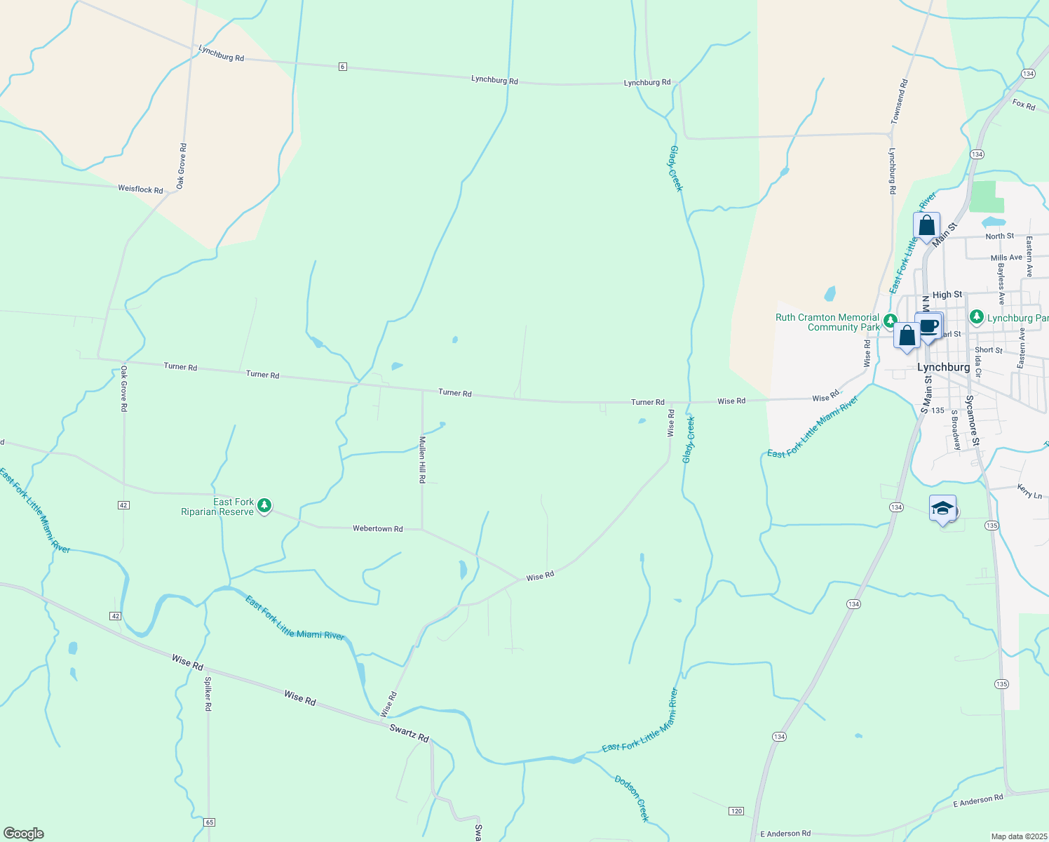 map of restaurants, bars, coffee shops, grocery stores, and more near 505 Turner Rd in Lynchburg