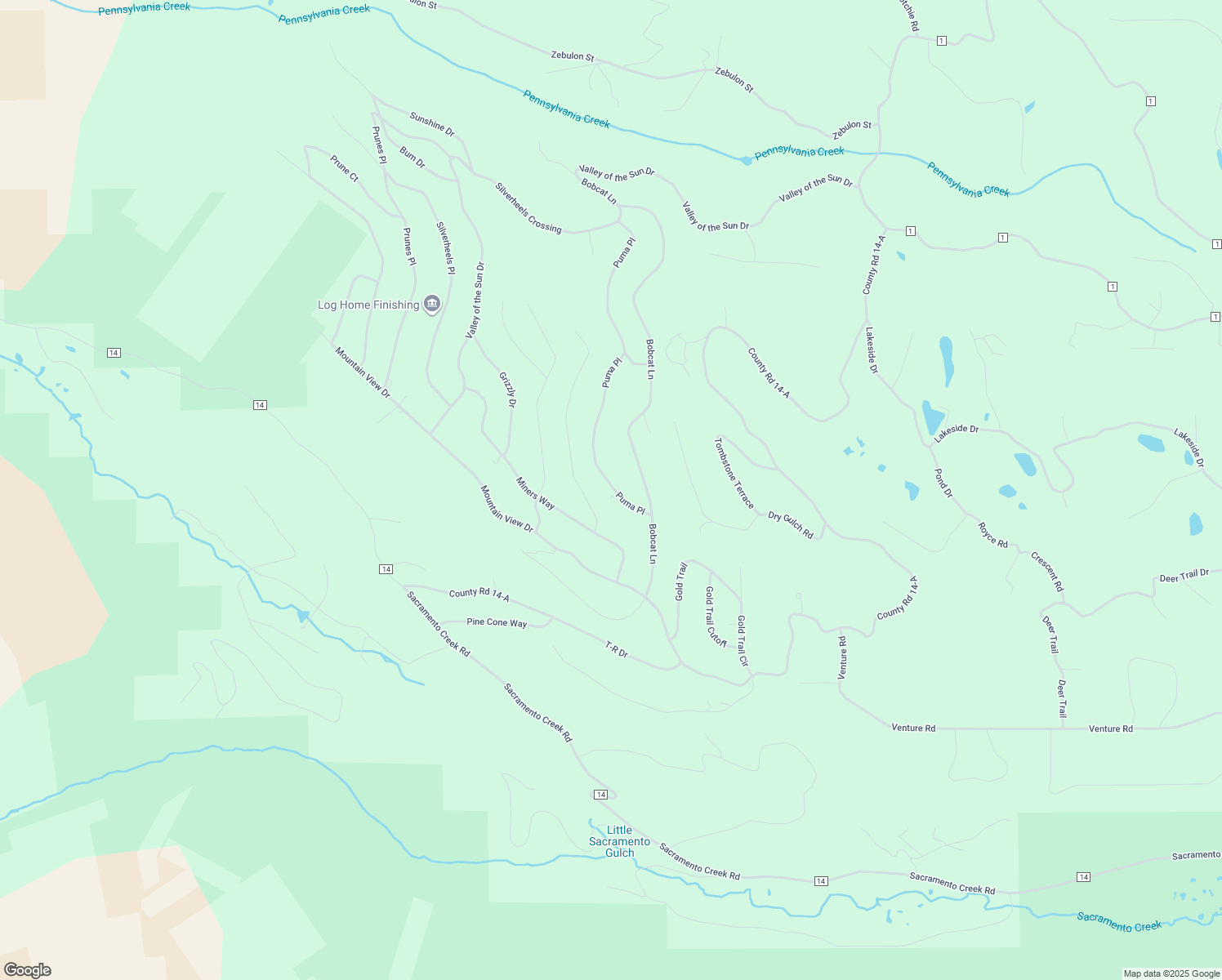 map of restaurants, bars, coffee shops, grocery stores, and more near 125 Puma Drive in Fairplay
