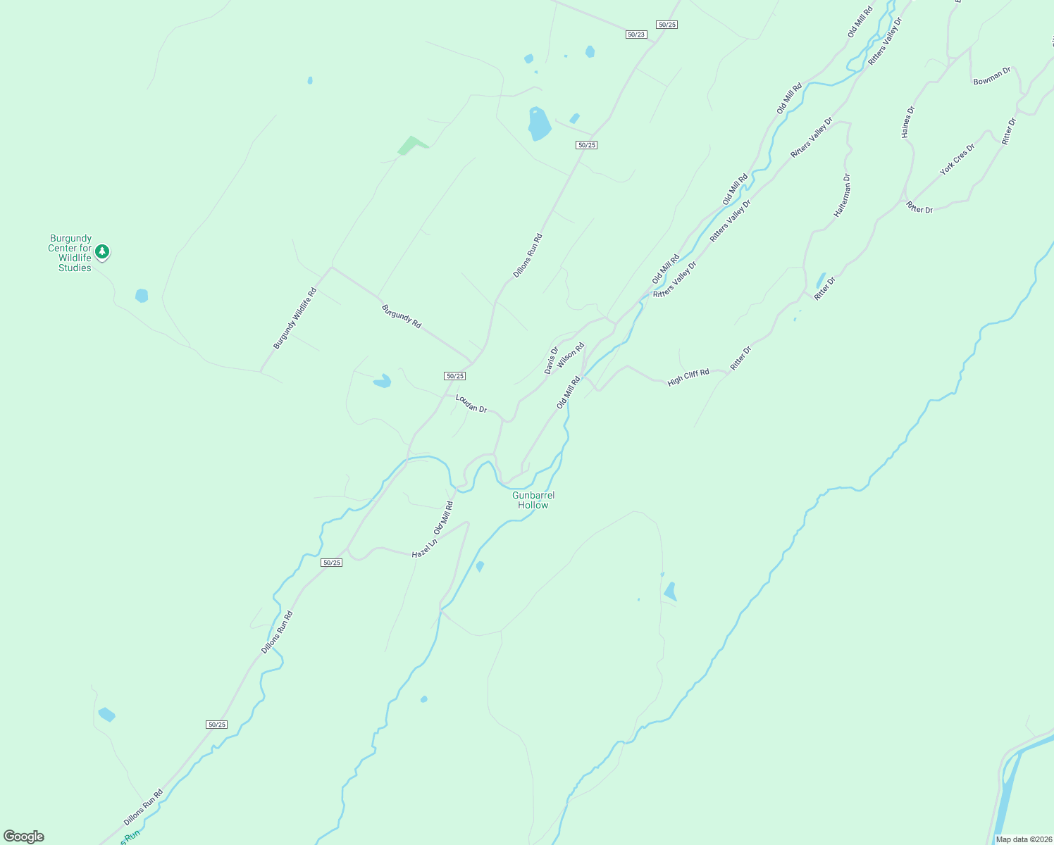 map of restaurants, bars, coffee shops, grocery stores, and more near 704 Old Mill Road in Capon Bridge