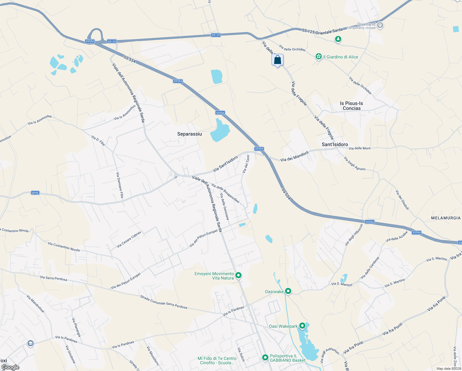 map of restaurants, bars, coffee shops, grocery stores, and more near 10 Via delle Bouganvillee in Quartu Sant'Elena