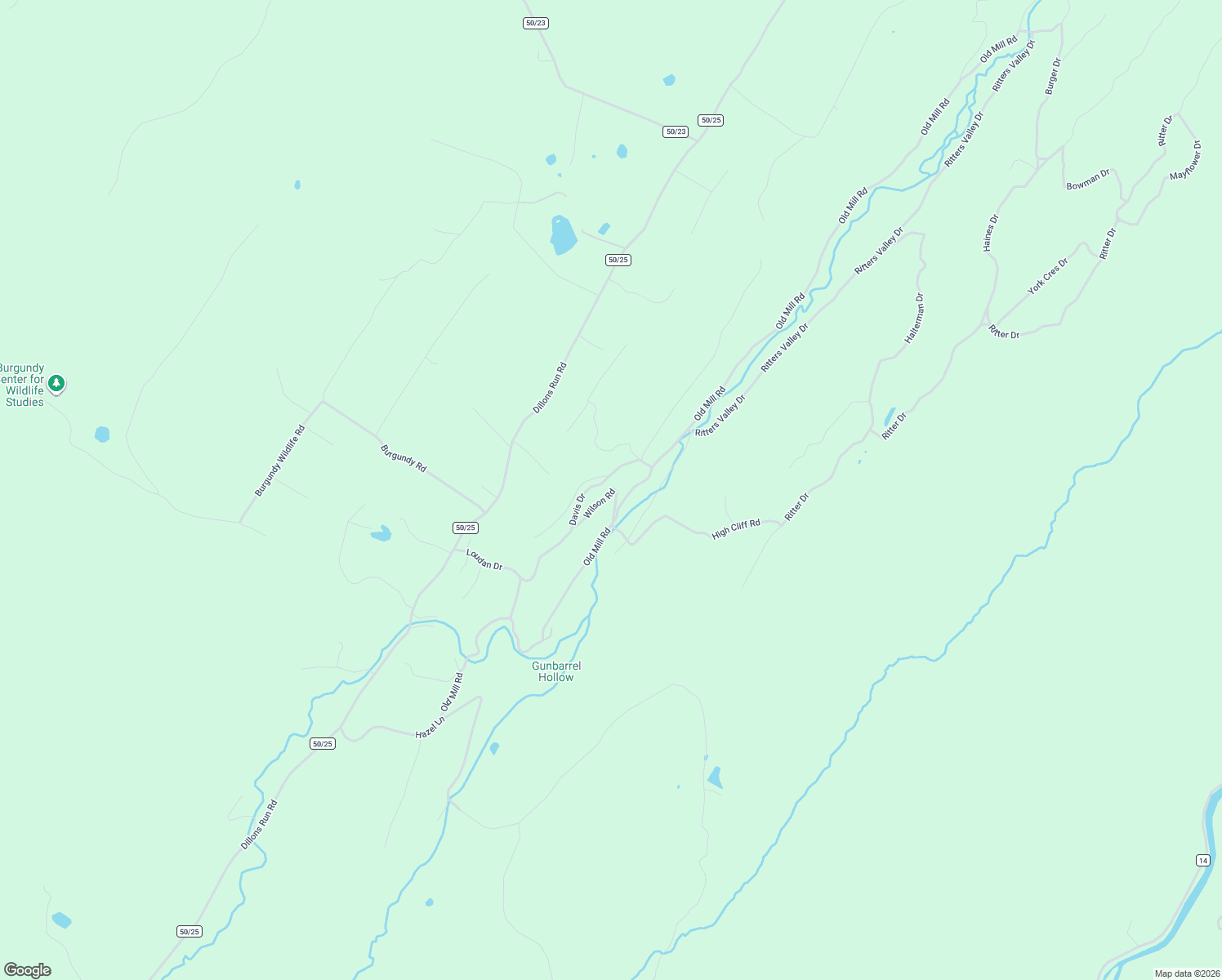 map of restaurants, bars, coffee shops, grocery stores, and more near 1099 Old Mill Road in Capon Bridge