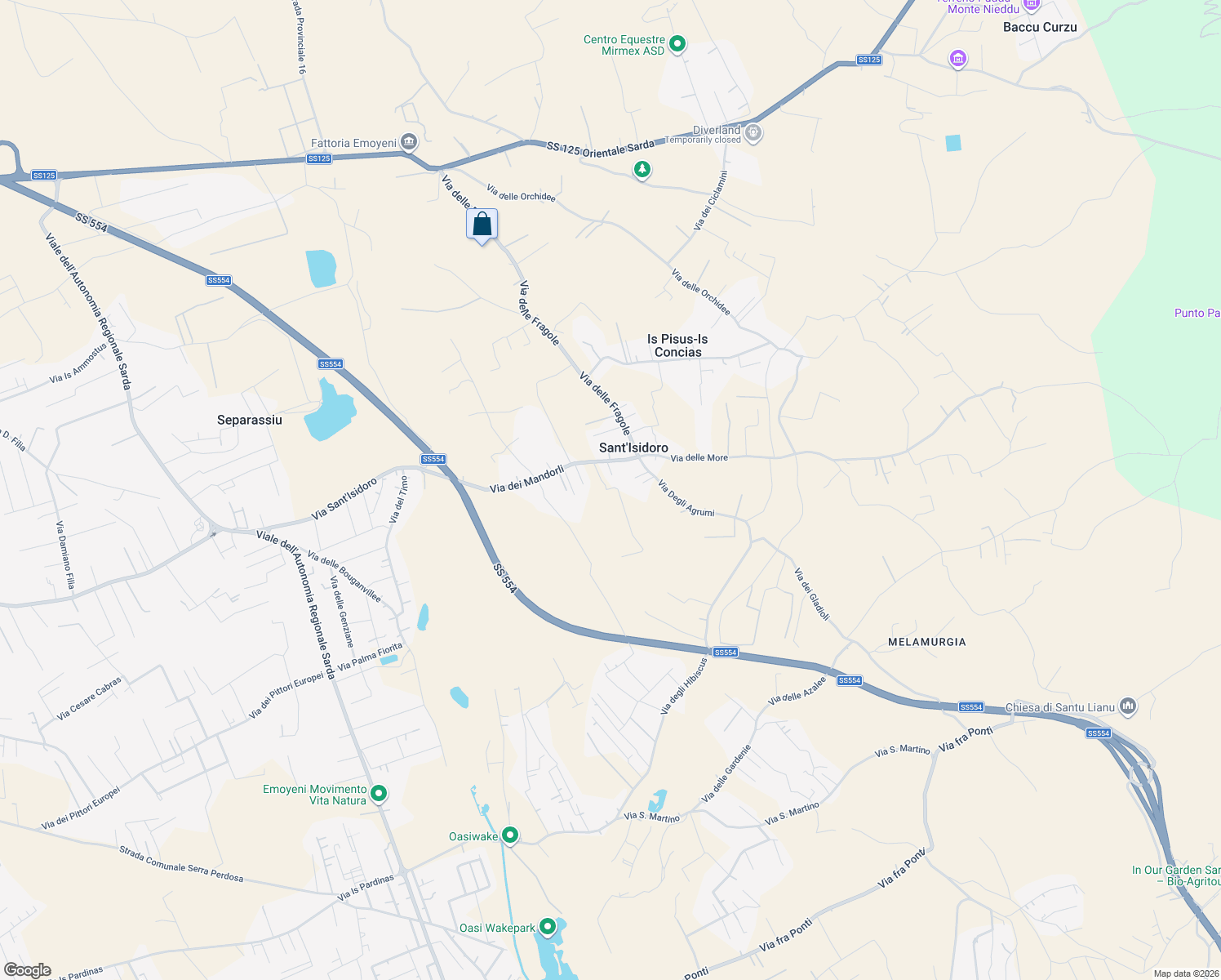 map of restaurants, bars, coffee shops, grocery stores, and more near 5 Vico dei Mandorli in Sant'Isidoro